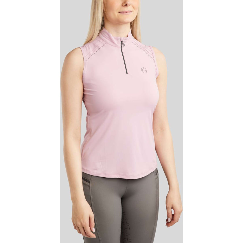 Montar Shirt MoPearl Pintuck Mouwloos Candy Pink