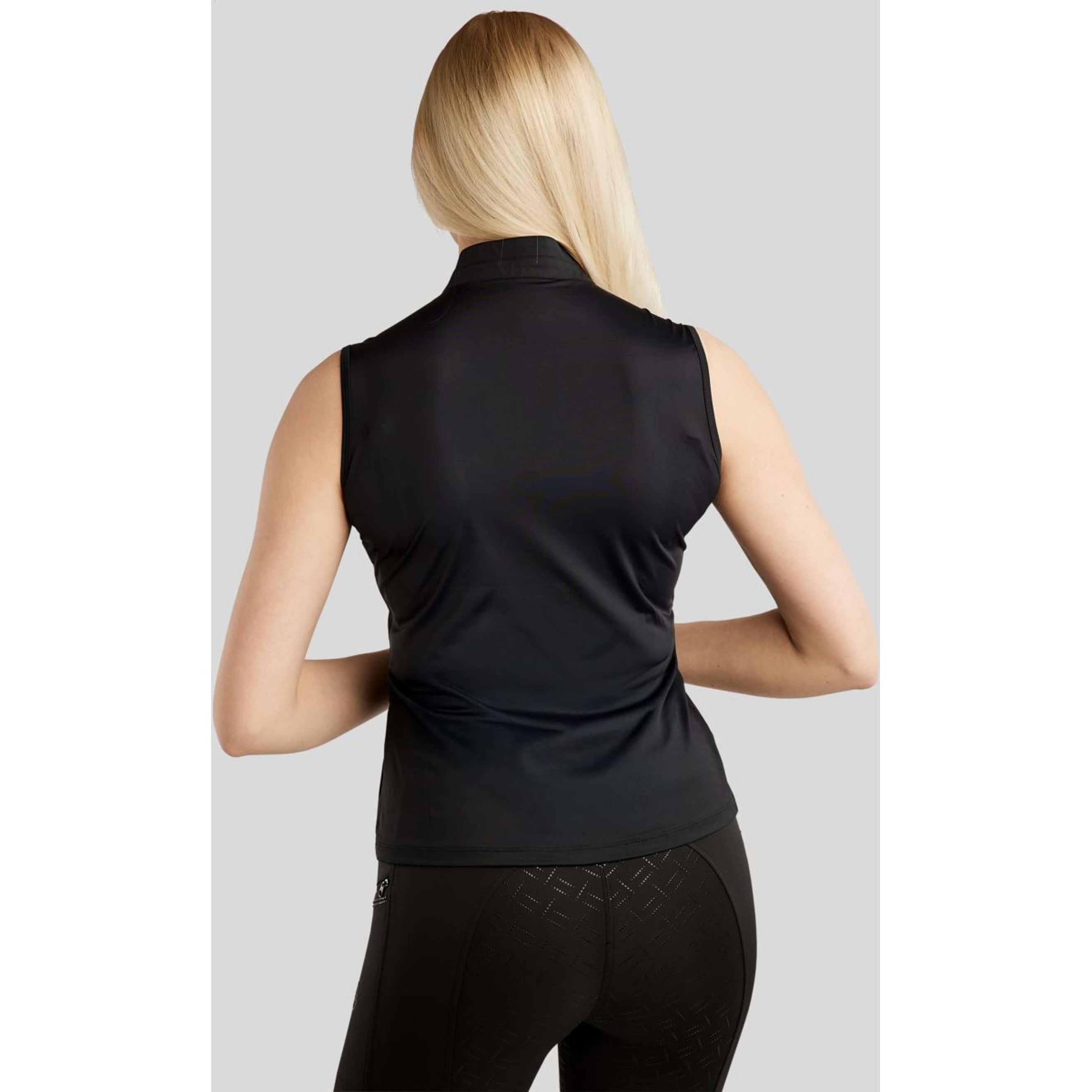 Montar Shirt MoPearl Pintuck Mouwloos Zwart