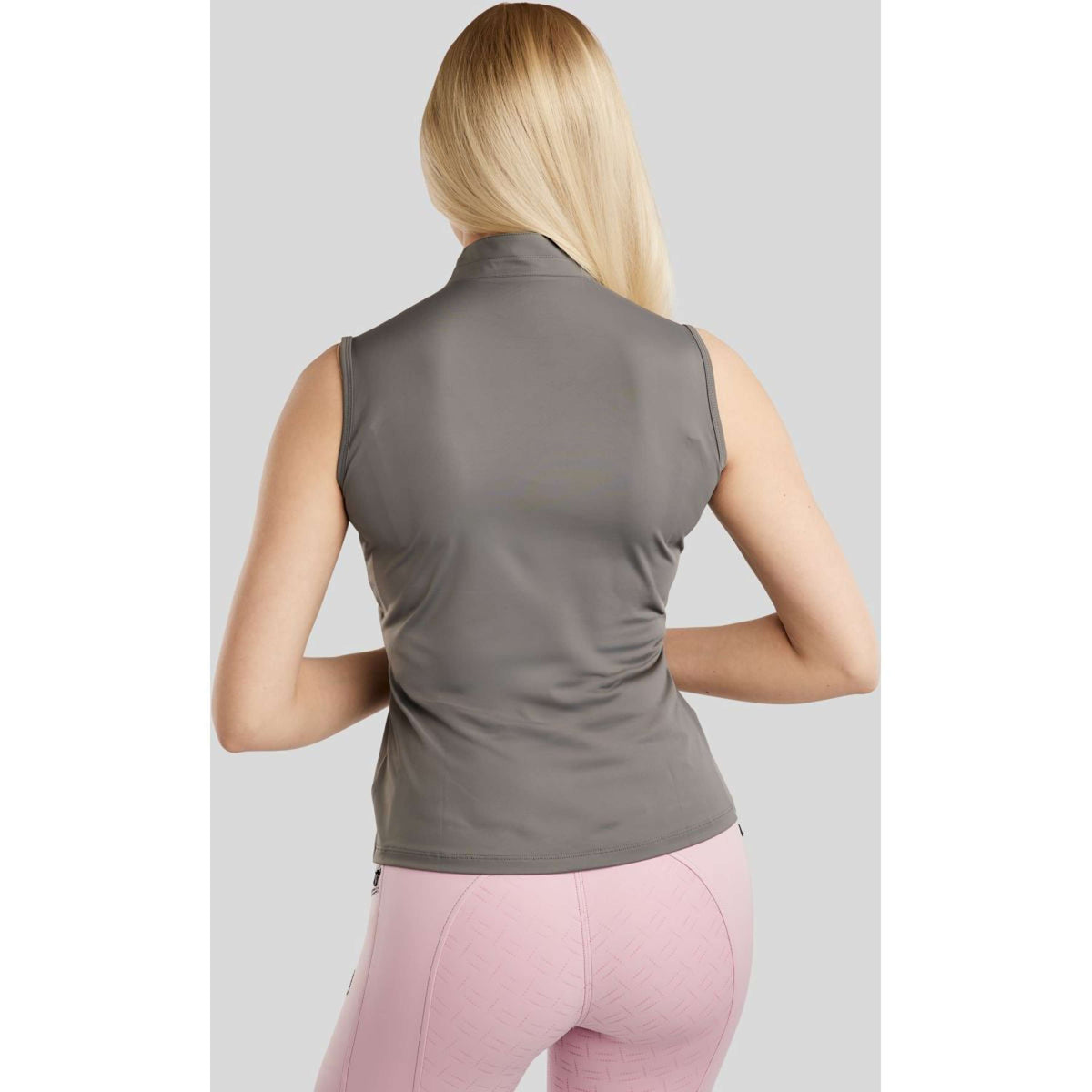 Montar Shirt MoPearl Pintuck Mouwloos Grijs