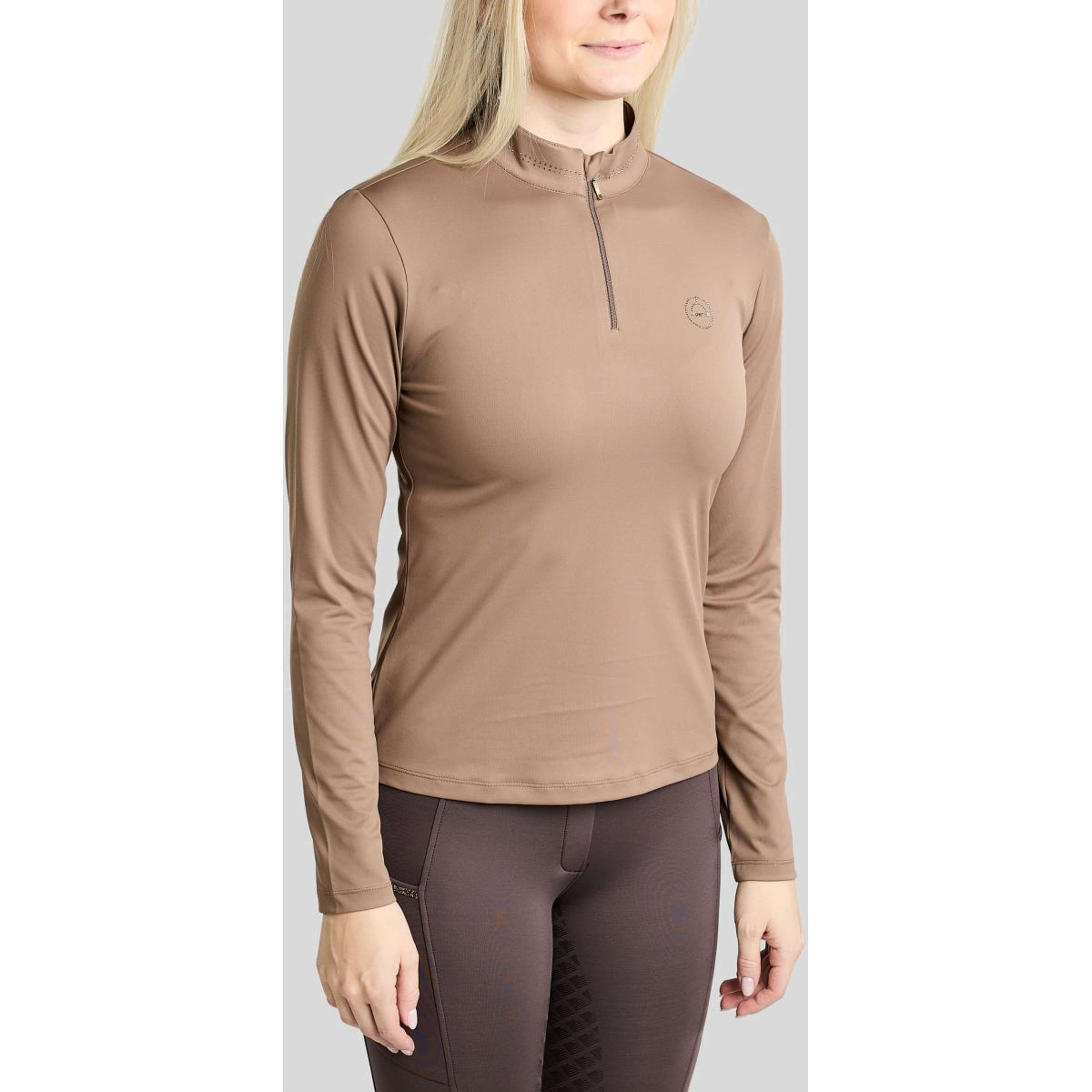 Montar Shirt MoEverline Golden Quartz Crystals Lange Mouwen Nougat Brown