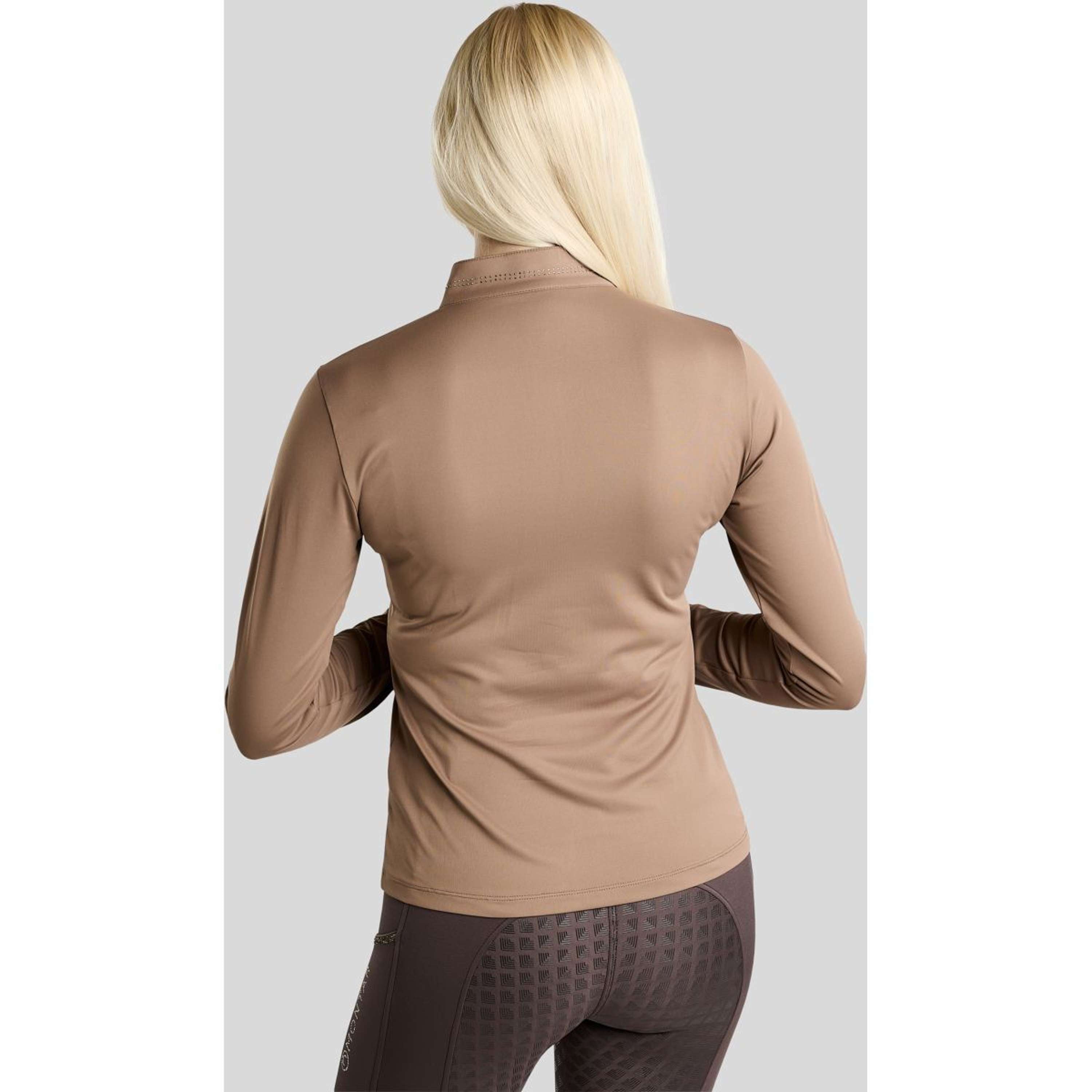 Montar Shirt MoEverline Golden Quartz Crystals Lange Mouwen Nougat Brown