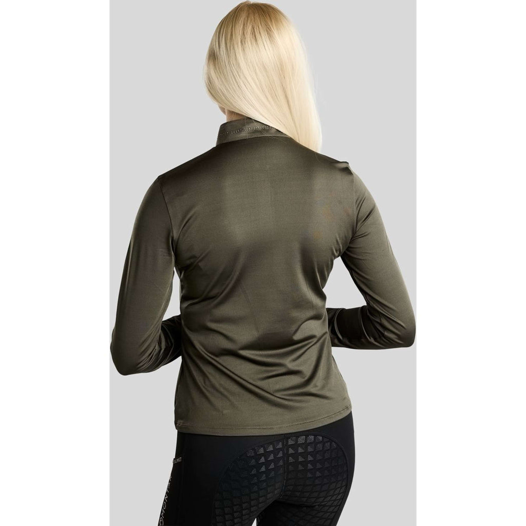 Montar Shirt MoEverline Golden Quartz Crystals Lange Mouwen Forest Green