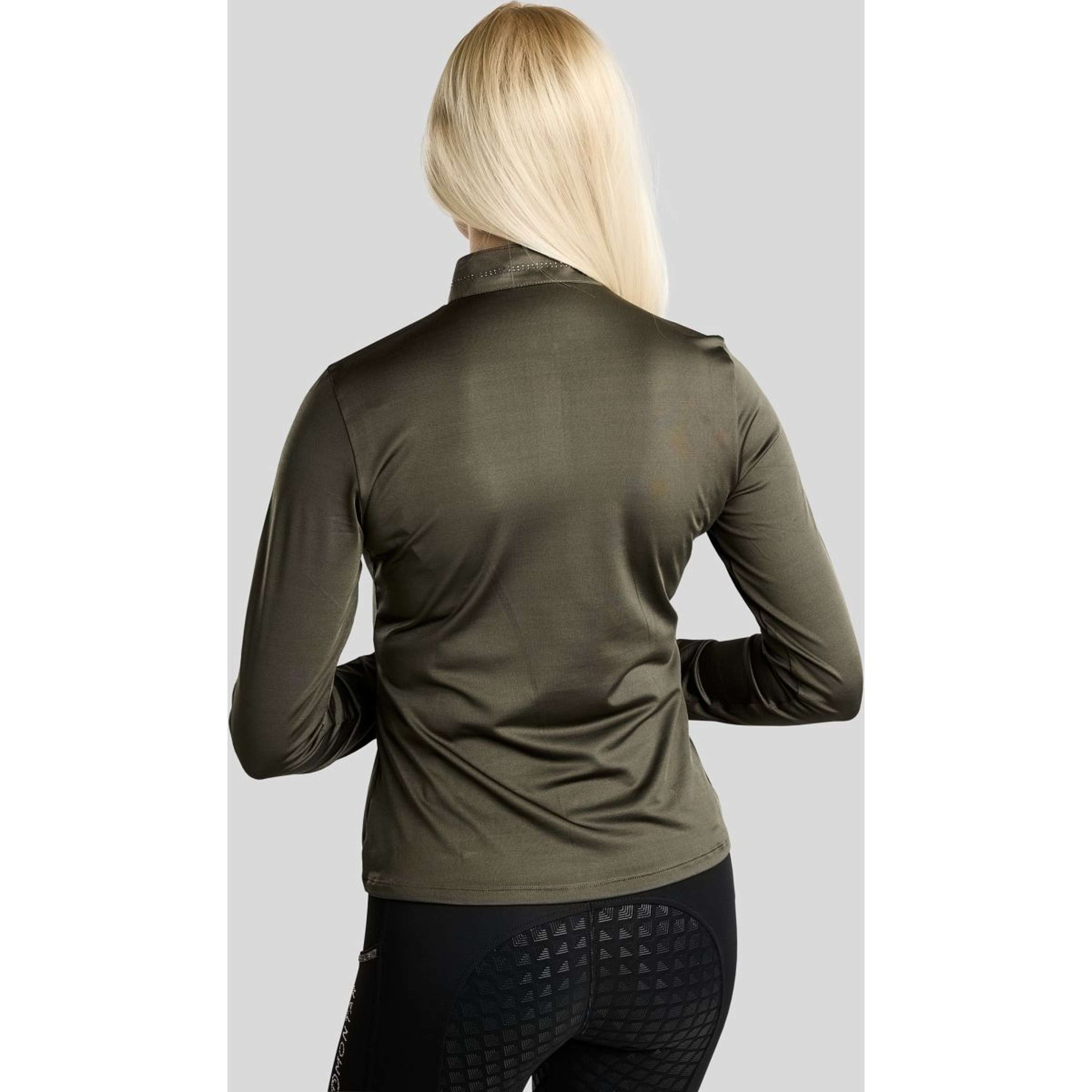 Montar Shirt MoEverline Golden Quartz Crystals Lange Mouwen Forest Green