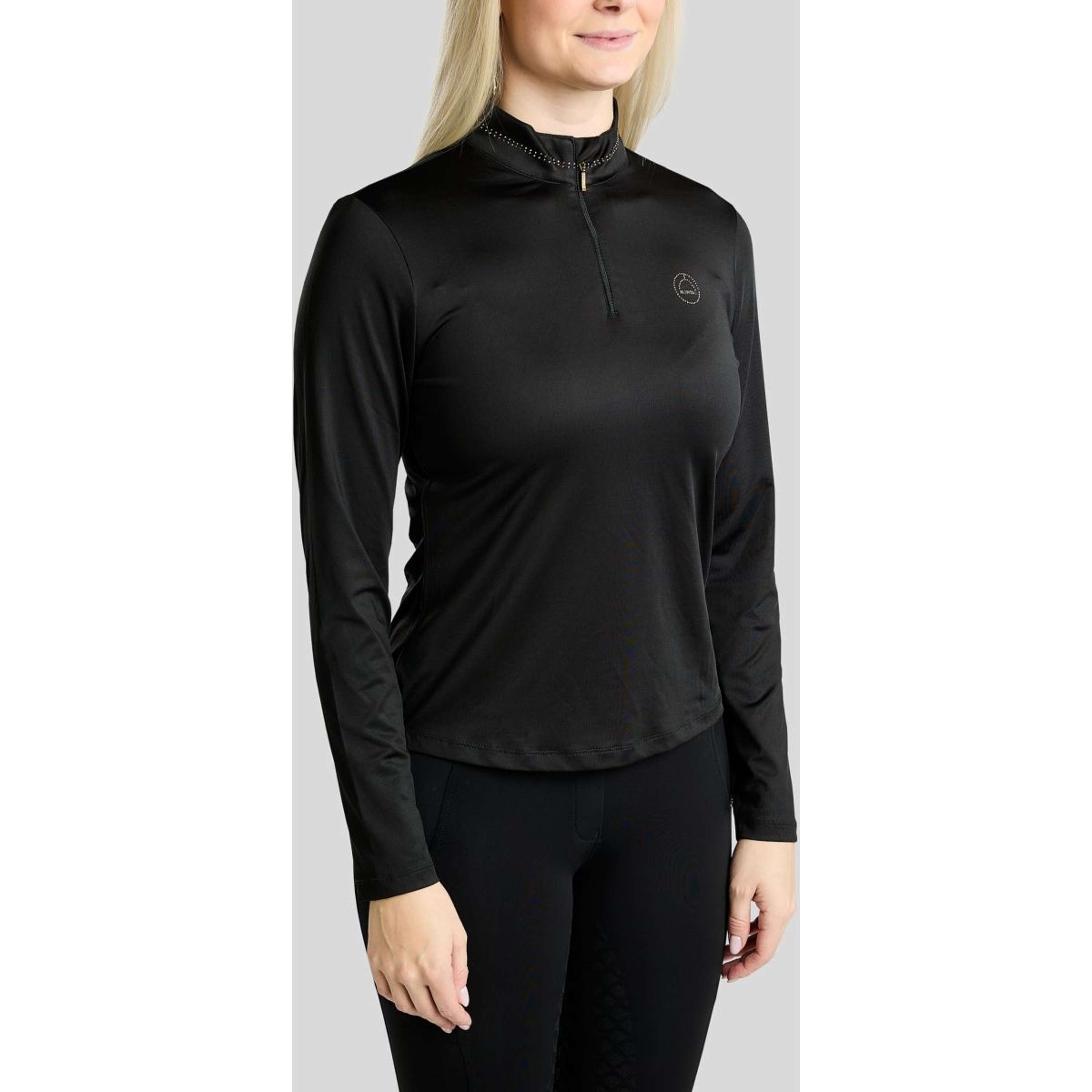 Montar Shirt MoEverline Golden Quartz Crystals Lange Mouwen Zwart