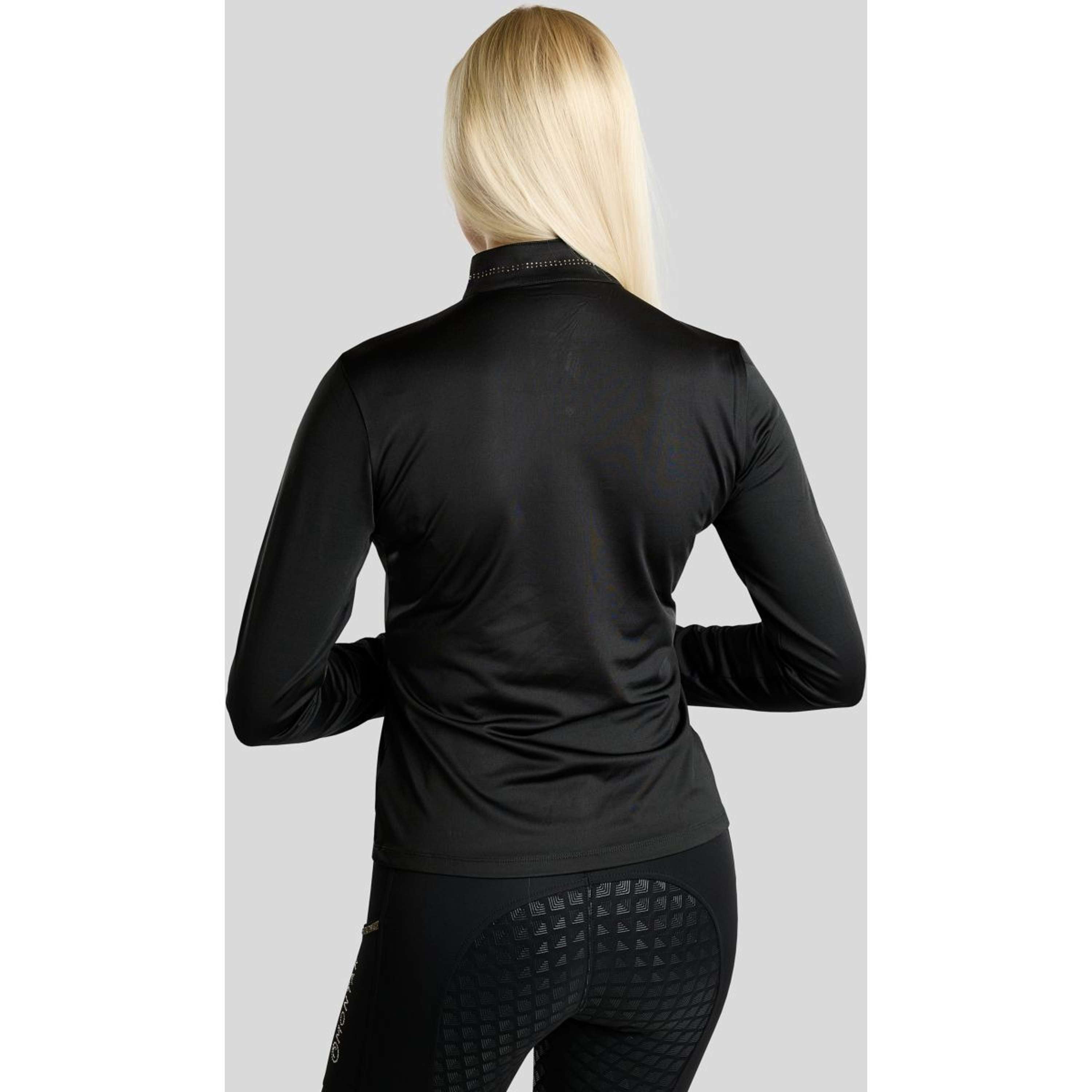 Montar Shirt MoEverline Golden Quartz Crystals Lange Mouwen Zwart
