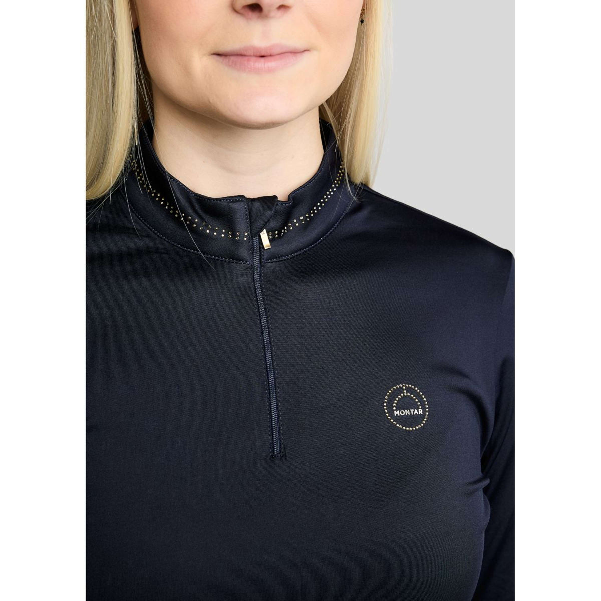 Montar Shirt MoEverline Golden Quartz Crystals Lange Mouwen Navy