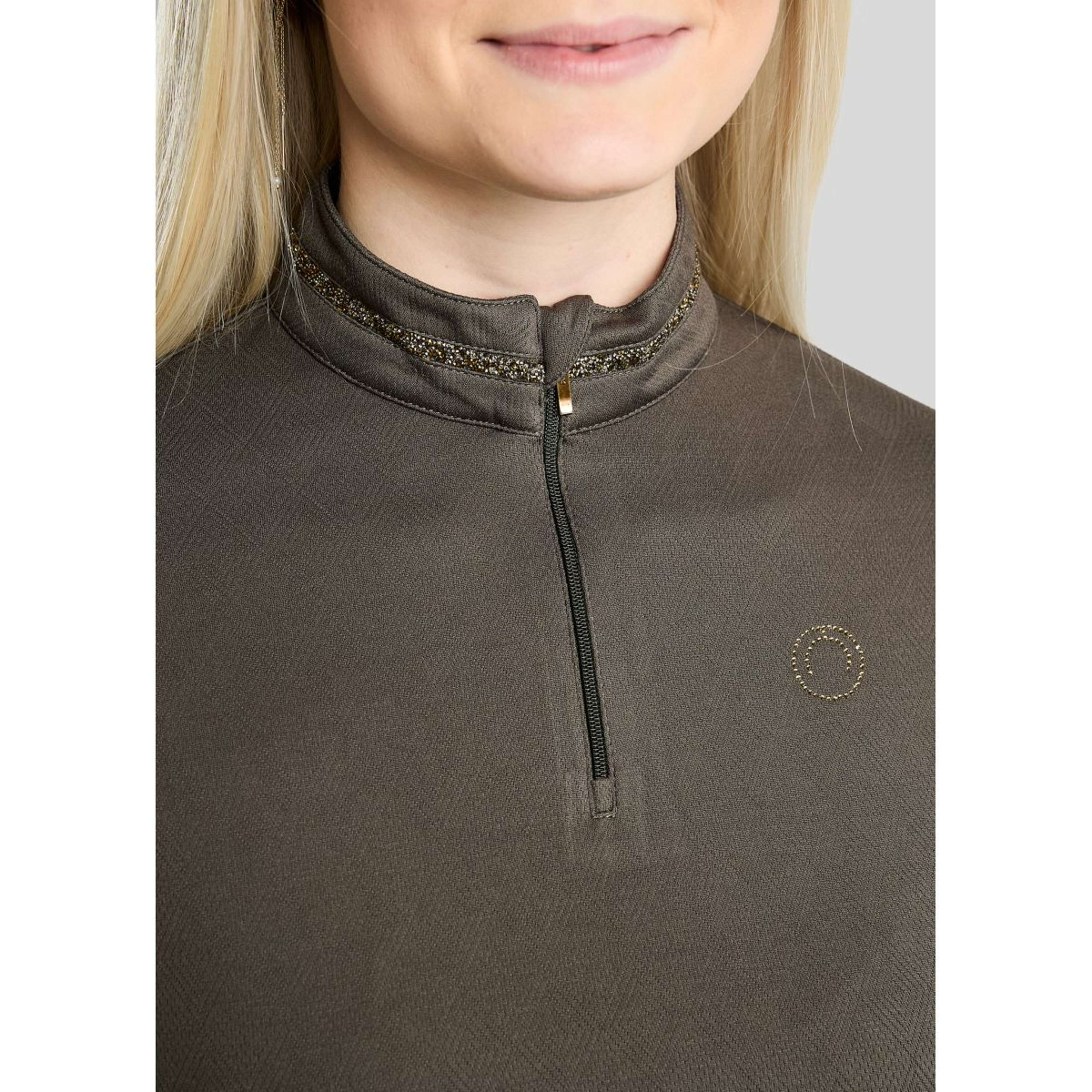 Montar Shirt MoEkta Jacquard Pattern Golden Quartz Lange Mouwen Forest Green