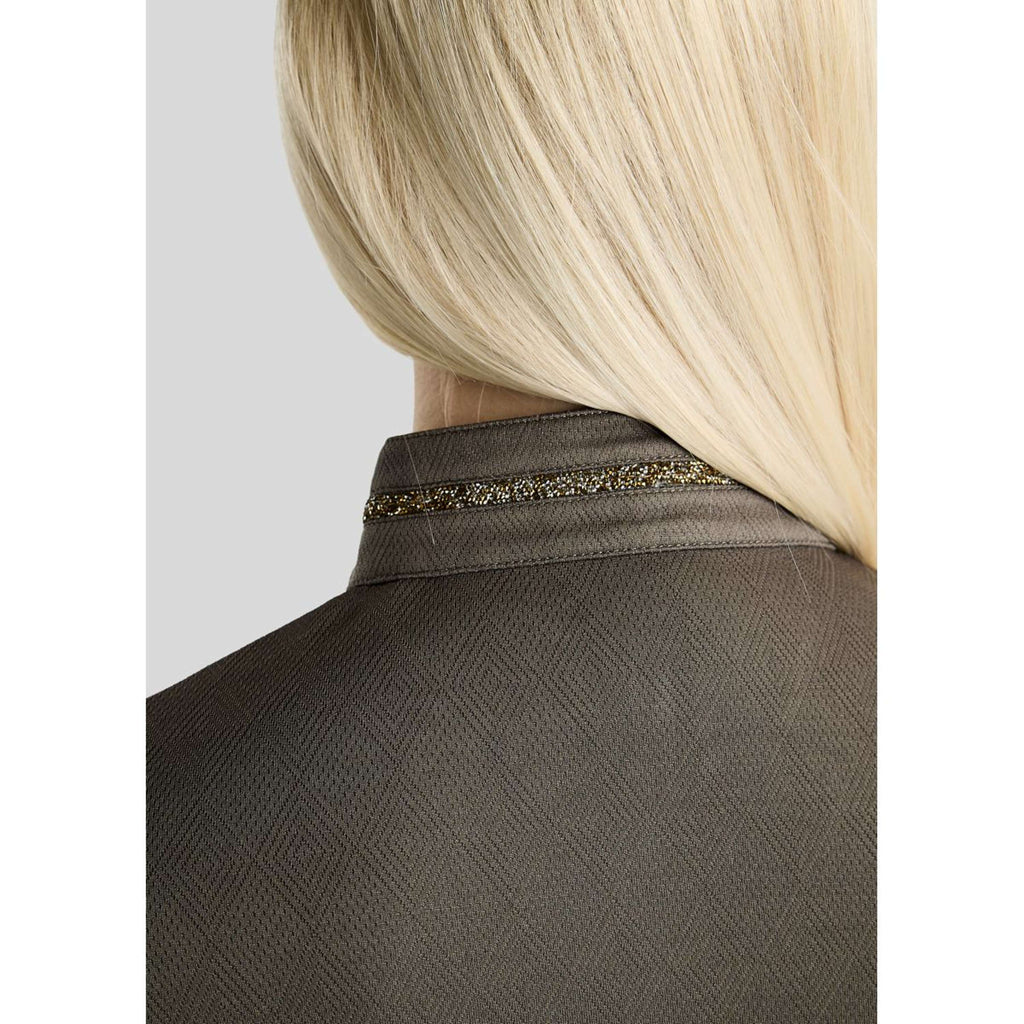 Montar Shirt MoEkta Jacquard Pattern Golden Quartz Lange Mouwen Forest Green