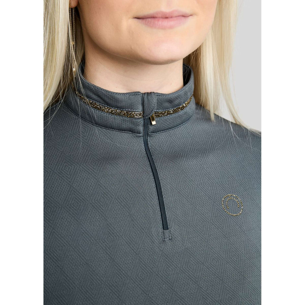 Montar Shirt MoEkta Jacquard Pattern Golden Quartz Lange Mouwen Dark Slate