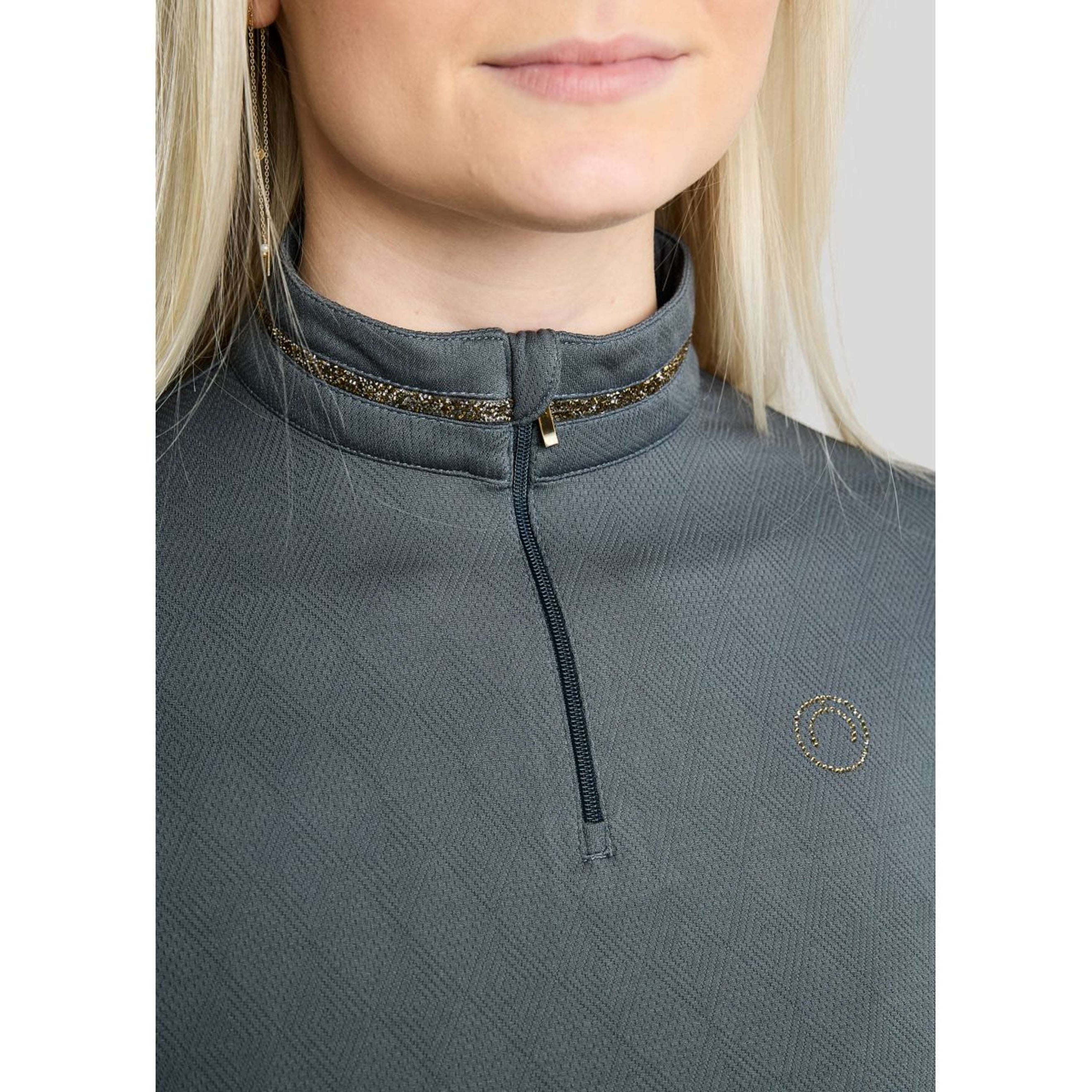 Montar Shirt MoEkta Jacquard Pattern Golden Quartz Lange Mouwen Dark Slate