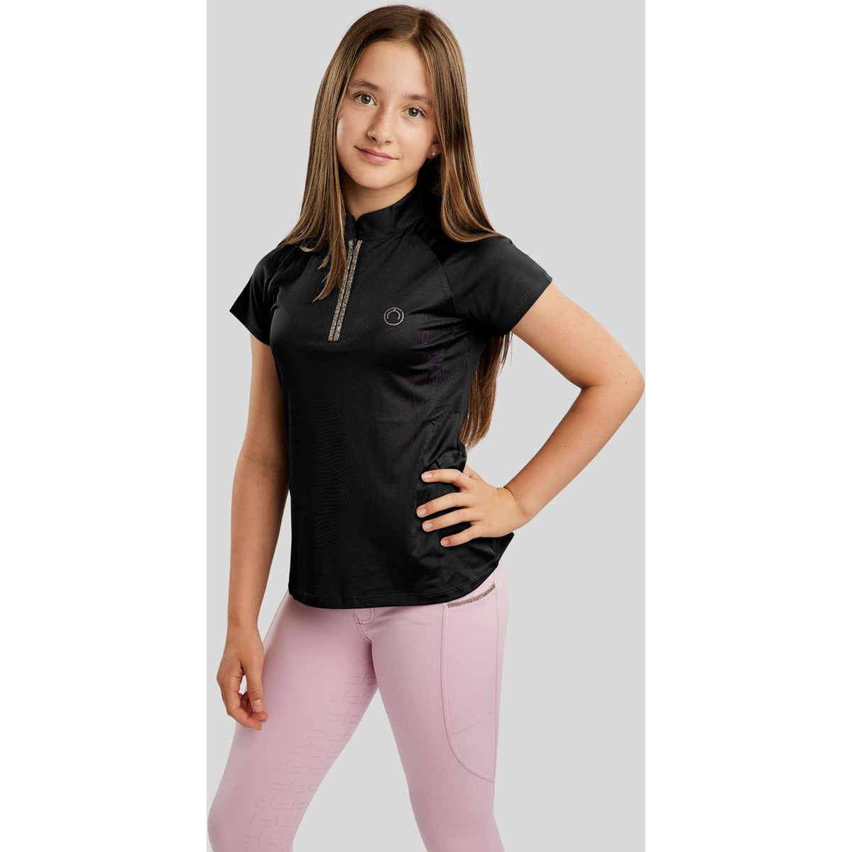 Montar T-Shirt MoLila Champagne Crystals Junior Zwart