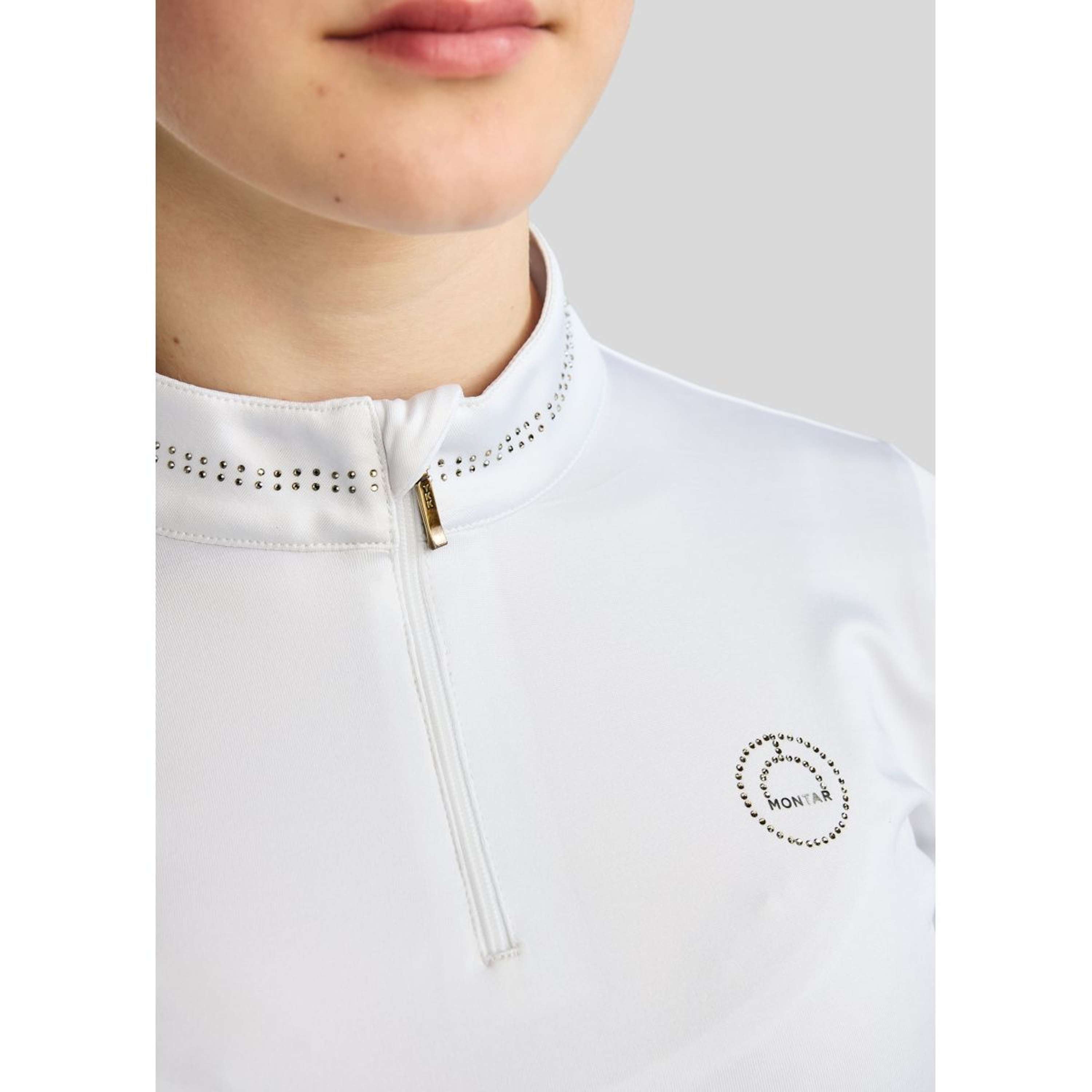 Montar Shirt MoEverline Golden Quartz Crystals Kids Lange Mouwen Wit