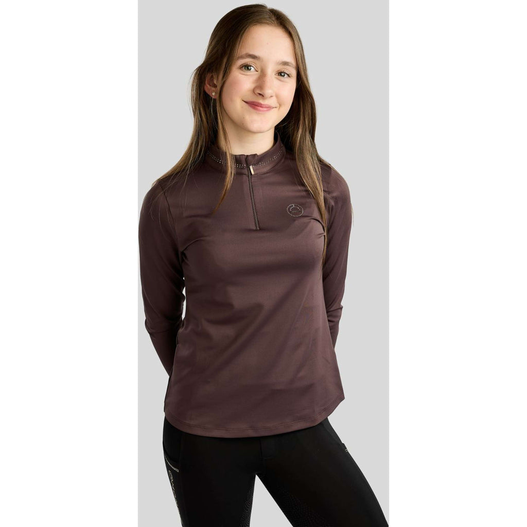 Montar Shirt MoEverline Golden Quartz Crystals Kids Lange Mouwen Black Peony