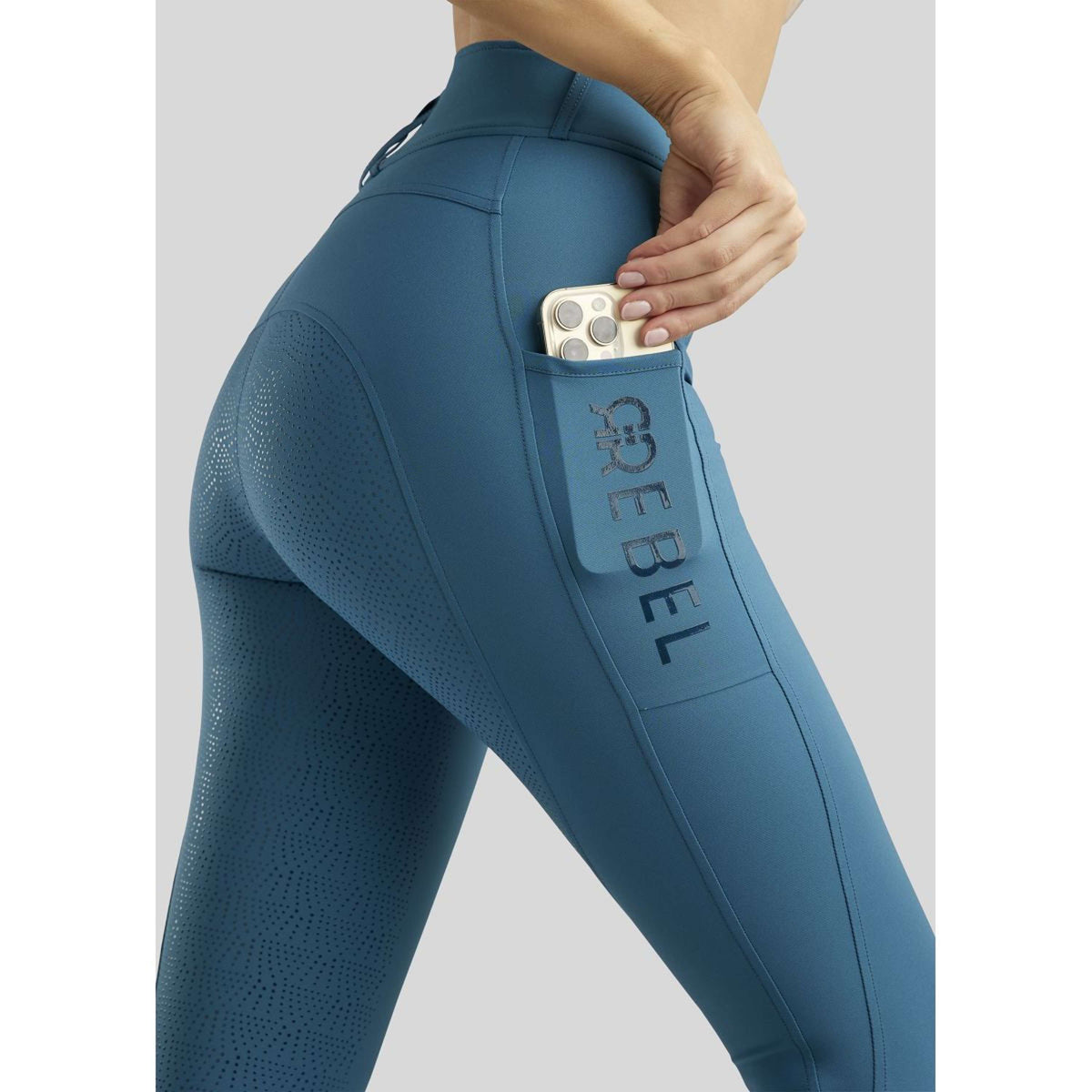 Rebel Rijbroek Highwaist Thigh Pocket Full Grip Petrol