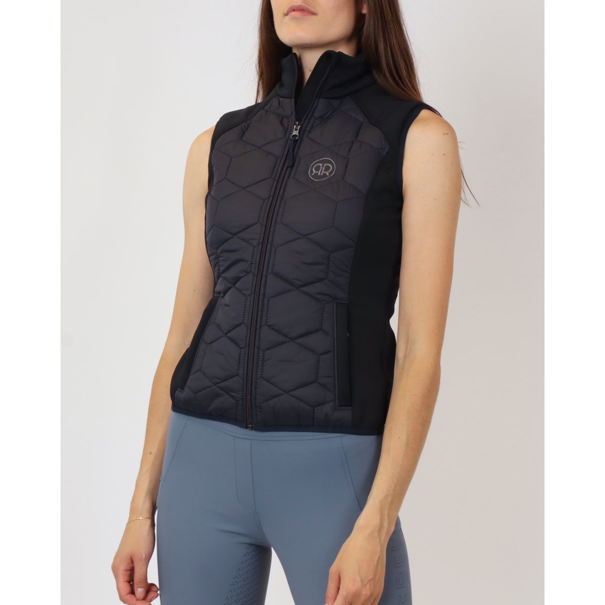 Rebel Bodywarmer Cube Quilted Hybrid Navy