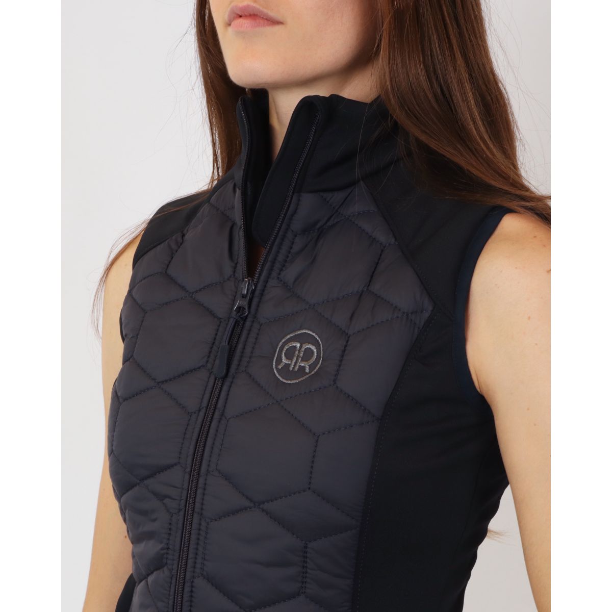 Rebel Bodywarmer Cube Quilted Hybrid Navy