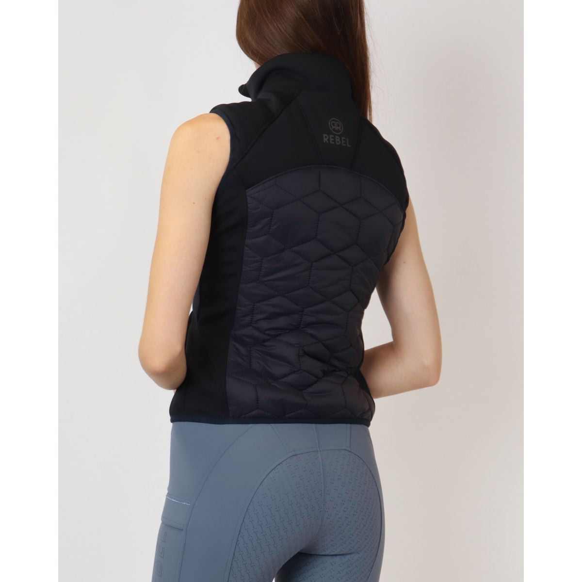 Rebel Bodywarmer Cube Quilted Hybrid Navy