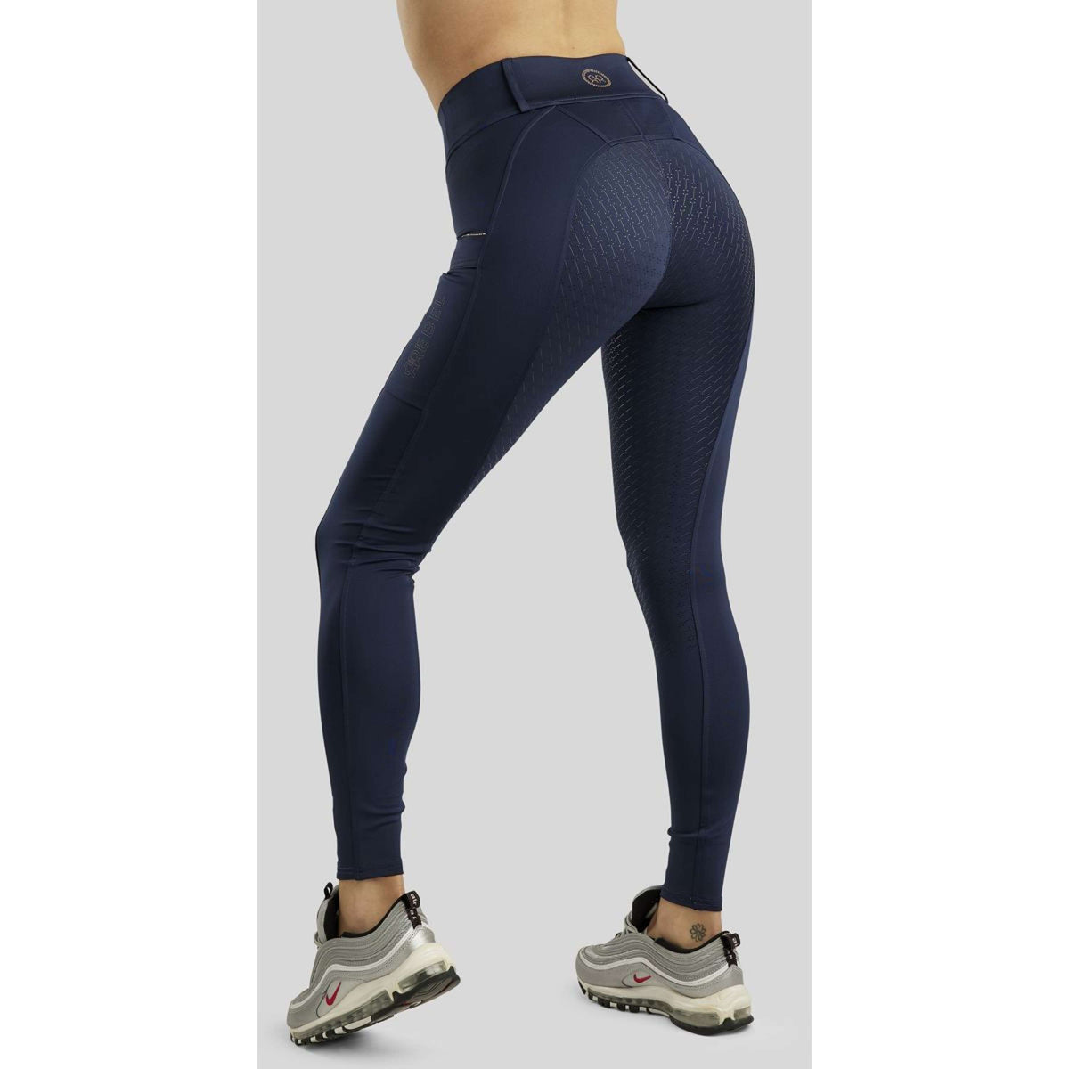 Rebel Rijlegging Beltloops Rosegold Crystals Full Grip Navy