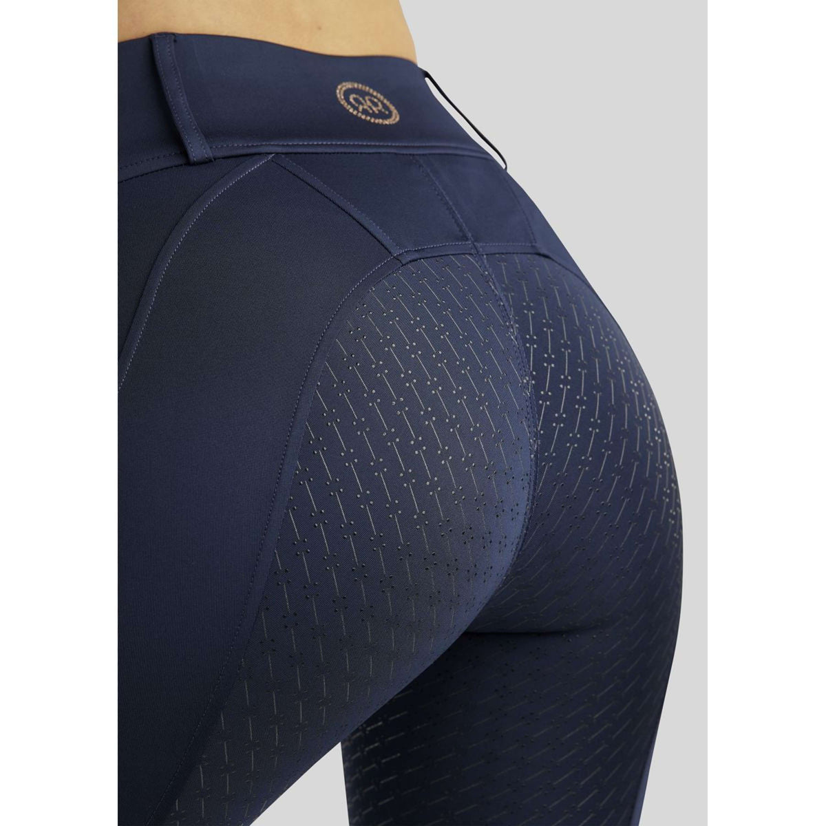 Rebel Rijlegging Beltloops Rosegold Crystals Full Grip Navy