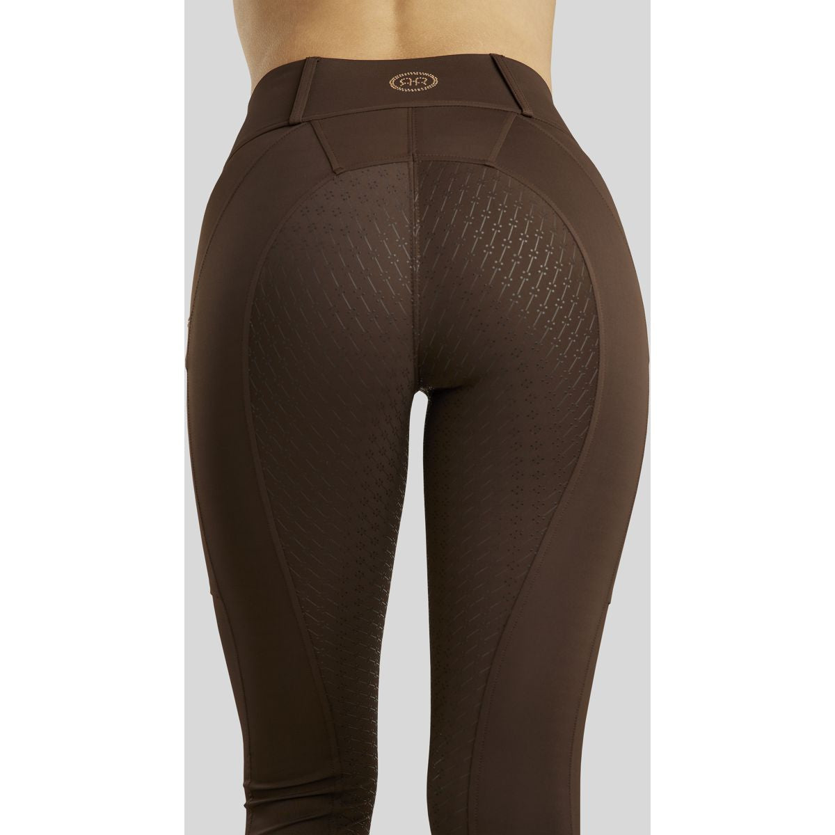 Rebel Rijlegging Beltloops Rosegold Crystals Full Grip Bruin