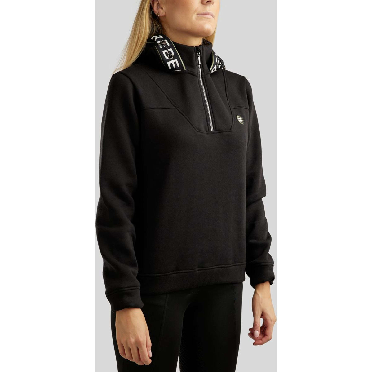 Rebel Hoodie Quarter Zip Logo Zwart