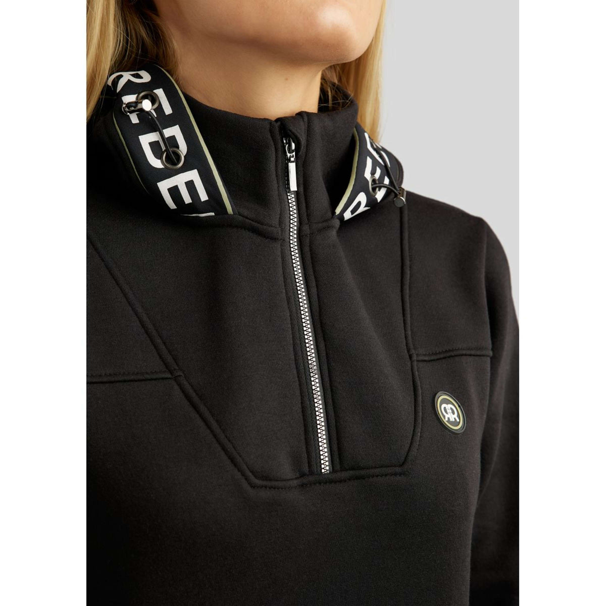 Rebel Hoodie Quarter Zip Logo Zwart