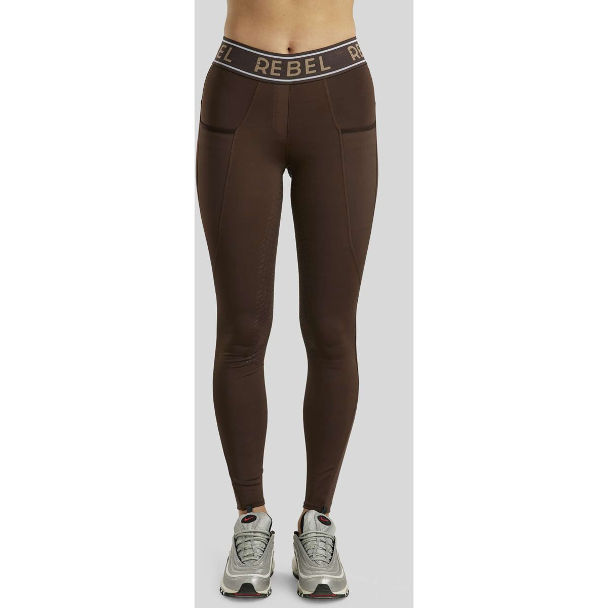 Rebel Rijlegging Logo Elastic Waistband Full Grip Bruin