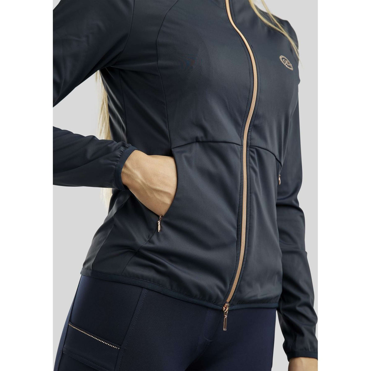 Rebel Jack Softshell Rosegold Crystals Navy