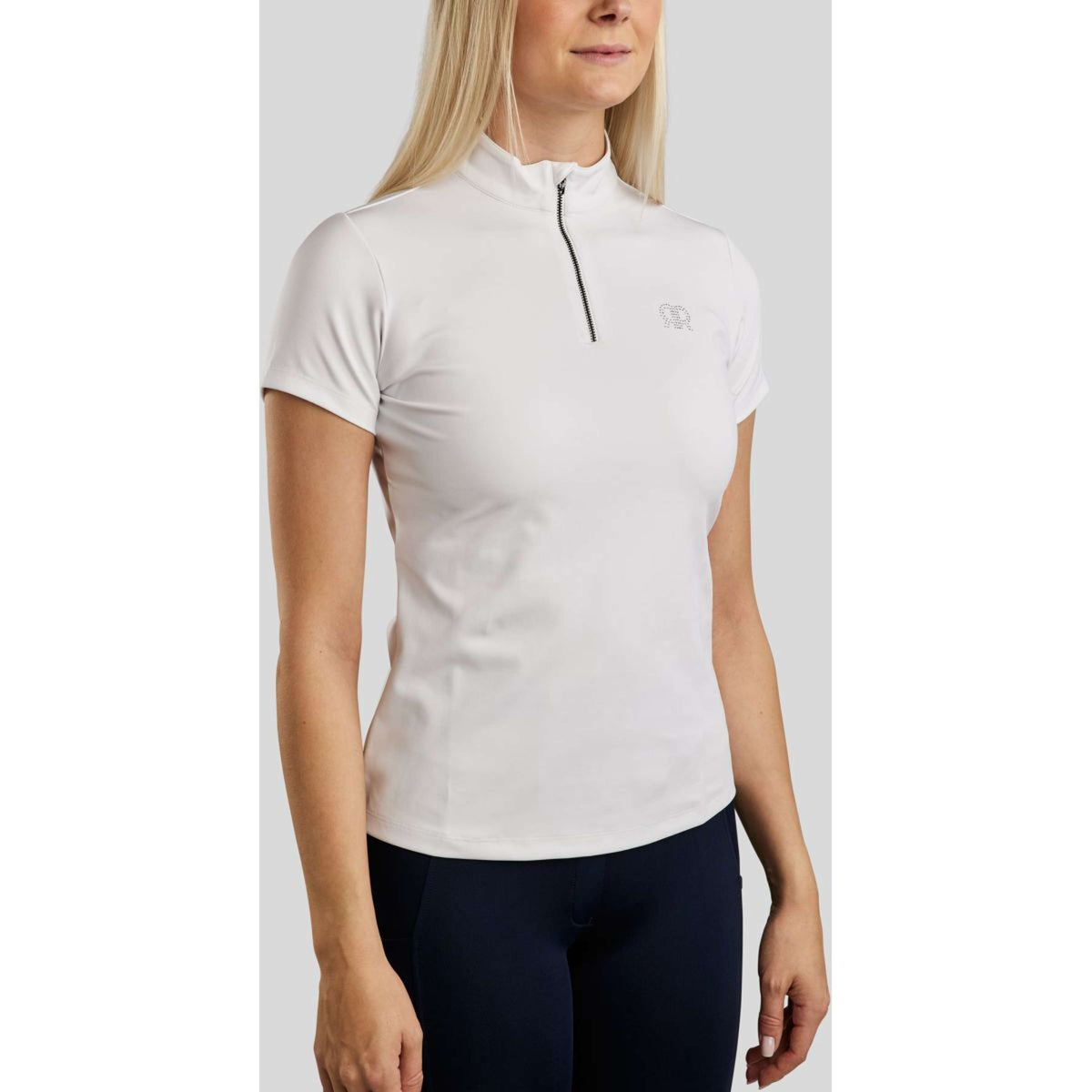 Rebel T-Shirt Tone in Tone Crystals Wit