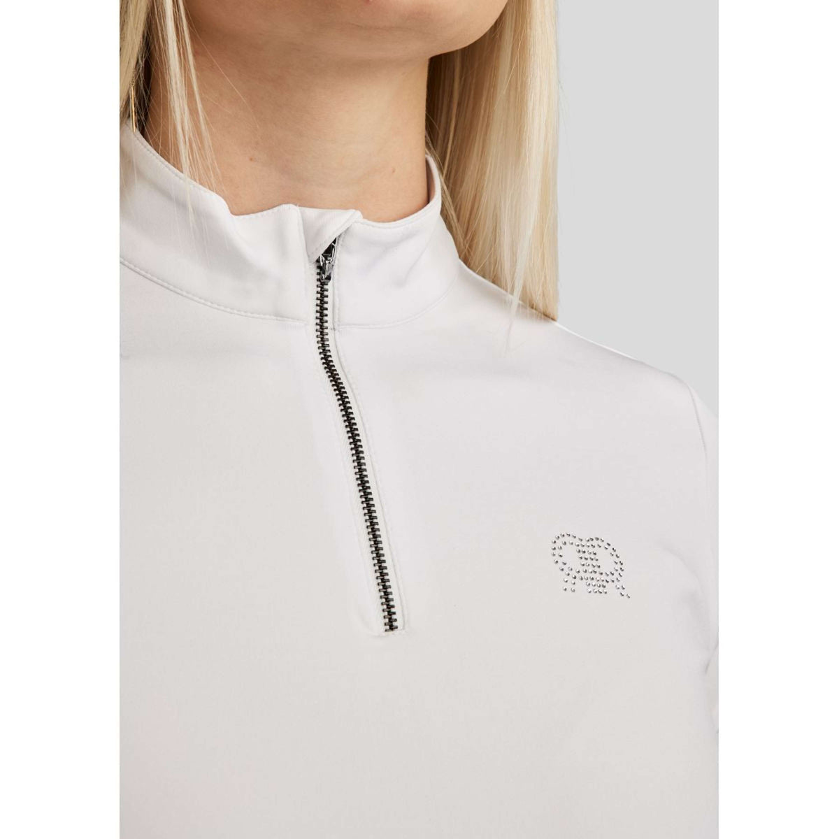 Rebel T-Shirt Tone in Tone Crystals Wit