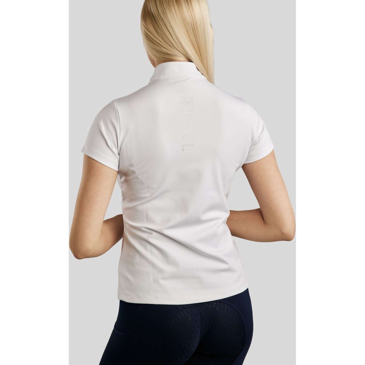 Rebel T-Shirt Tone in Tone Crystals Wit