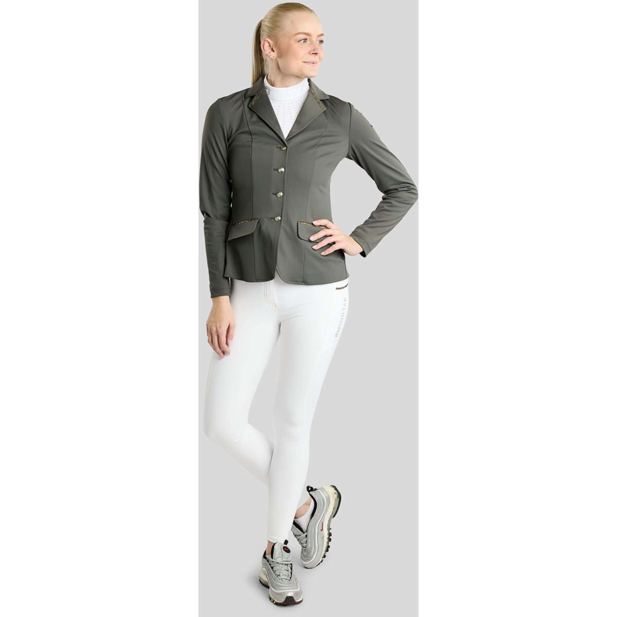 Montar Wedstrijdshirt MoEve Golden Quartz Crystals Lange Mouwen Forest Green