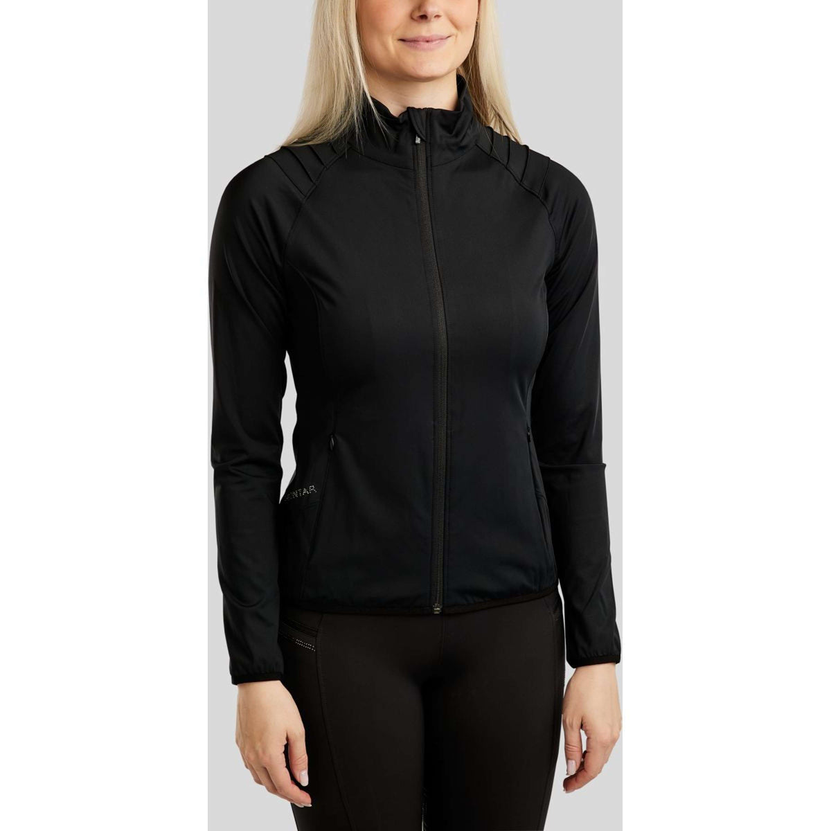 Montar Jack MoPearl Pintuck Gun Metal Crystals Zwart