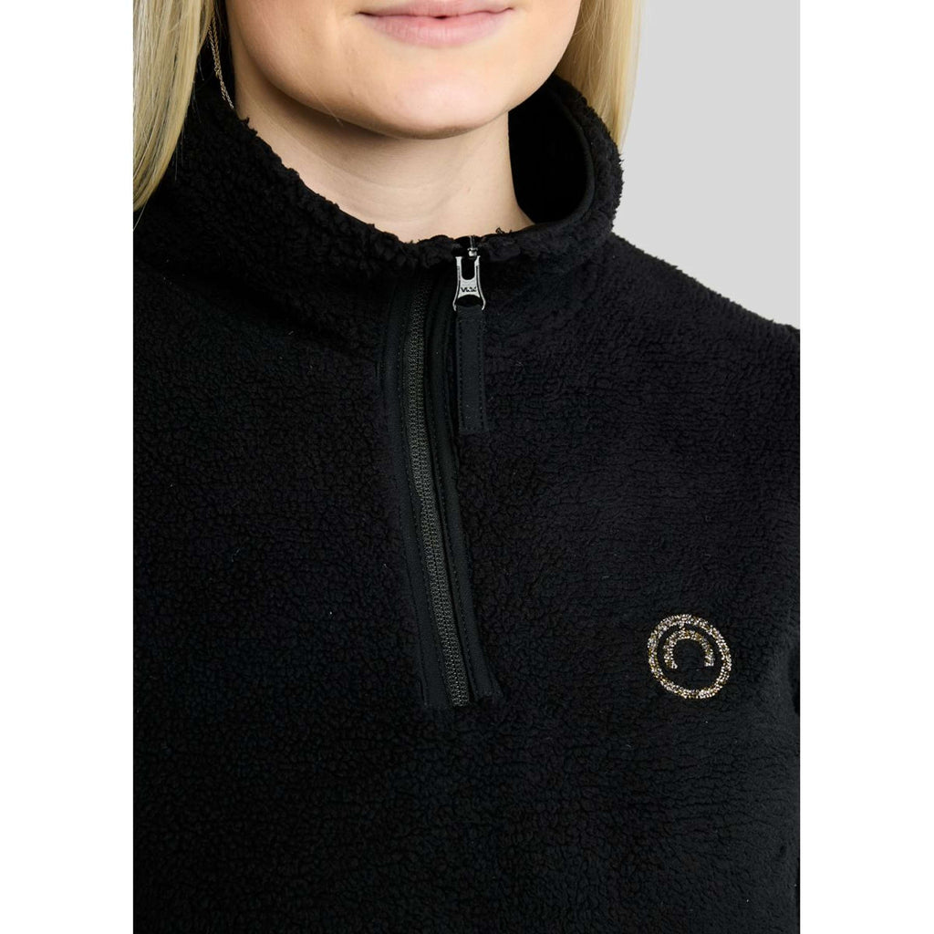 Montar Trui MoEbba Q-Zip Teddy Pile Golden Quartz Zwart