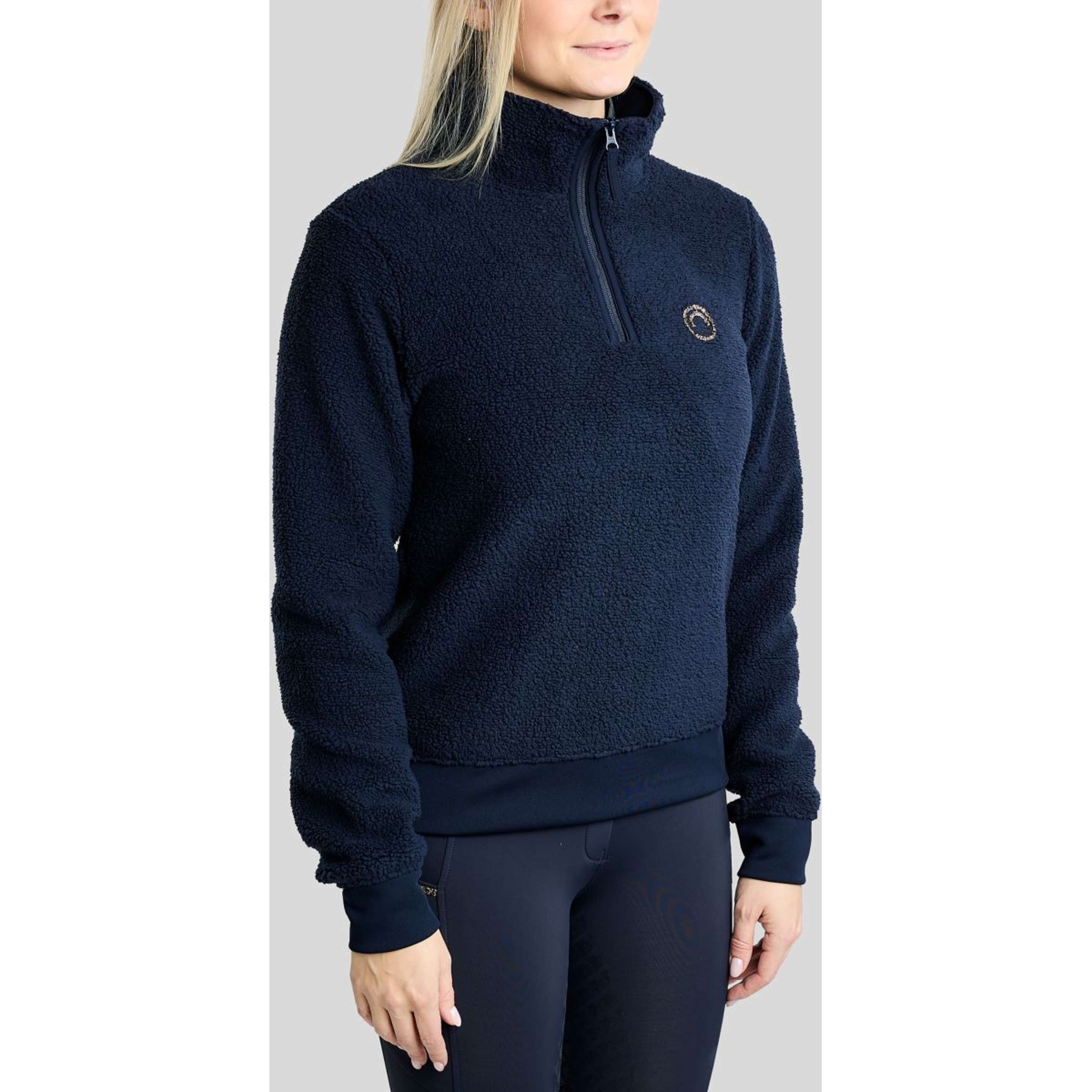 Montar Trui MoEbba Q-Zip Teddy Pile Golden Quartz Navy