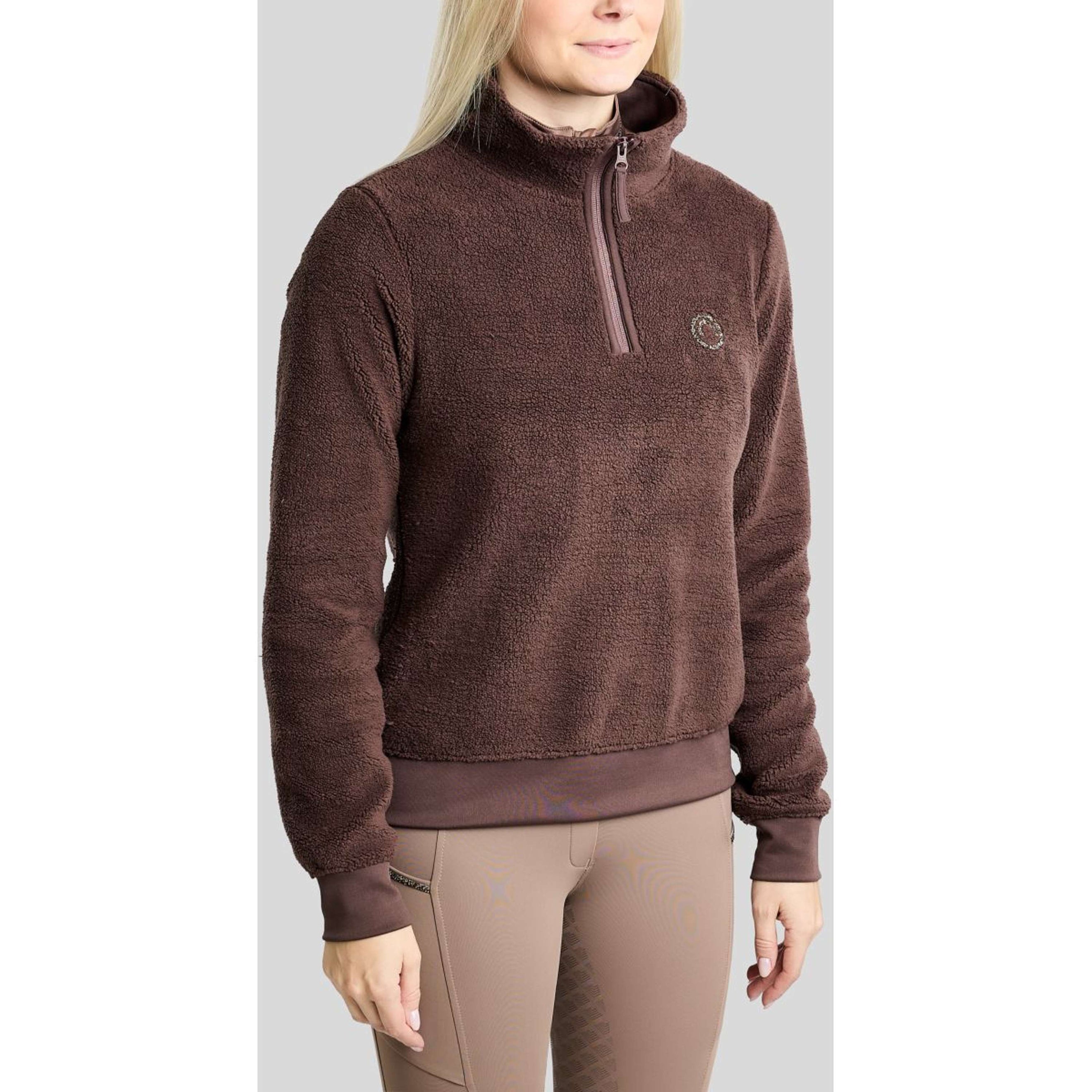 Montar Trui MoEbba Q-Zip Teddy Pile Golden Quartz Black Peony