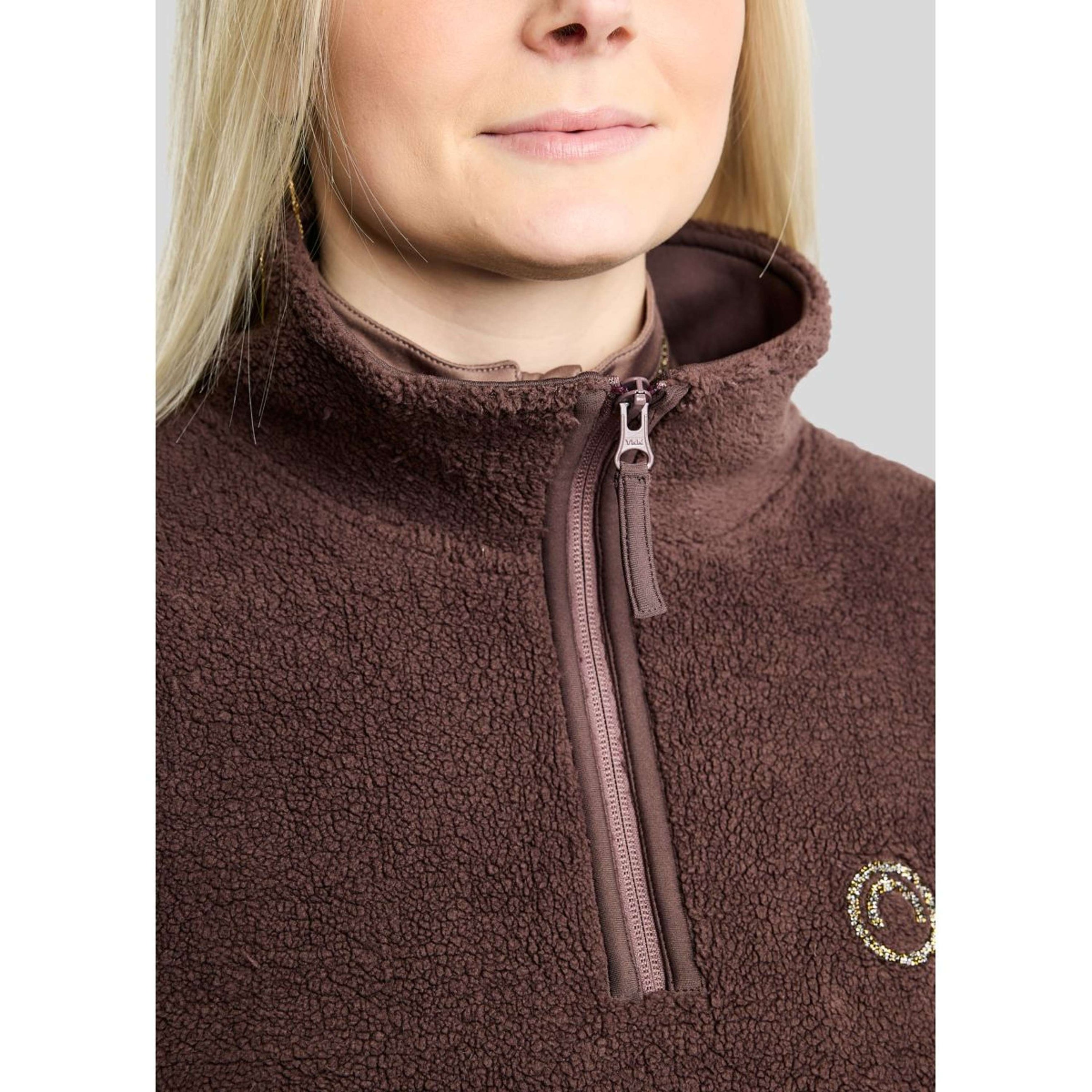 Montar Trui MoEbba Q-Zip Teddy Pile Golden Quartz Black Peony