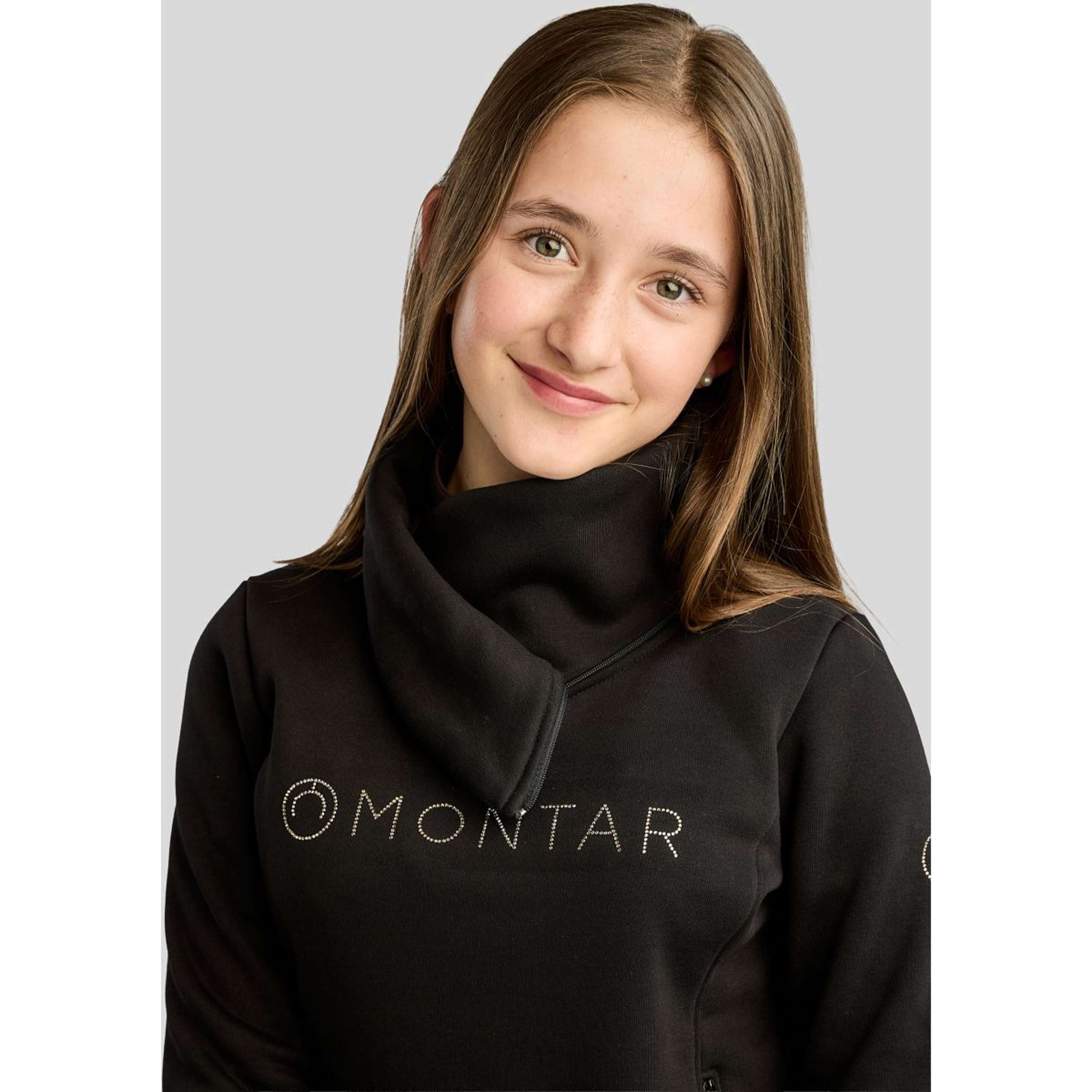 Montar Sweater MoNaja High Collar Golden Quartz Crystals Kids Zwart