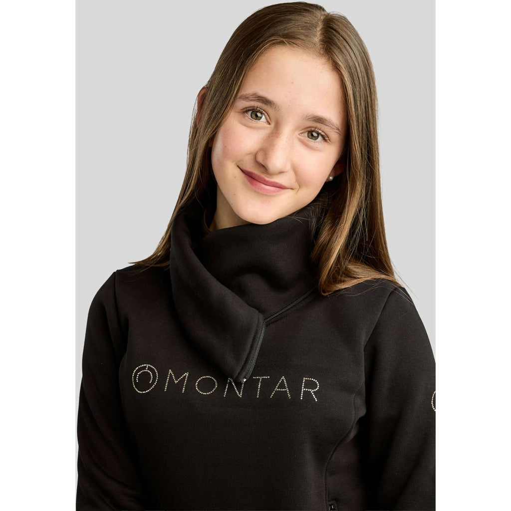 Montar Sweater MoNaja High Collar Golden Quartz Crystals Kids Zwart