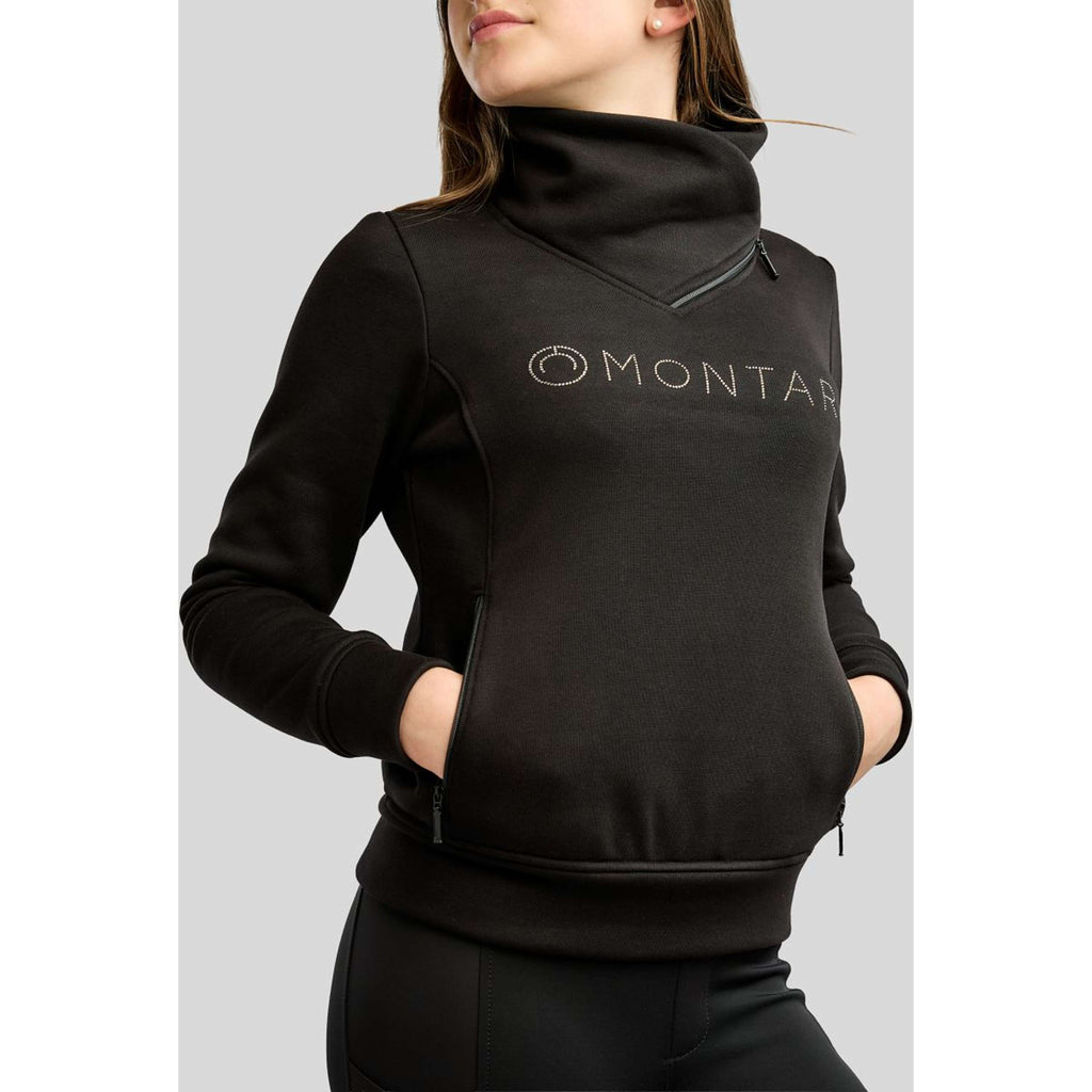 Montar Sweater MoNaja High Collar Golden Quartz Crystals Kids Zwart