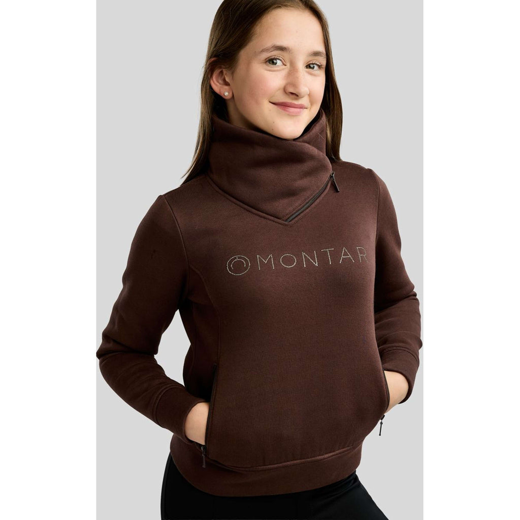 Montar Sweater MoNaja High Collar Golden Quartz Crystals Kids Black Peony