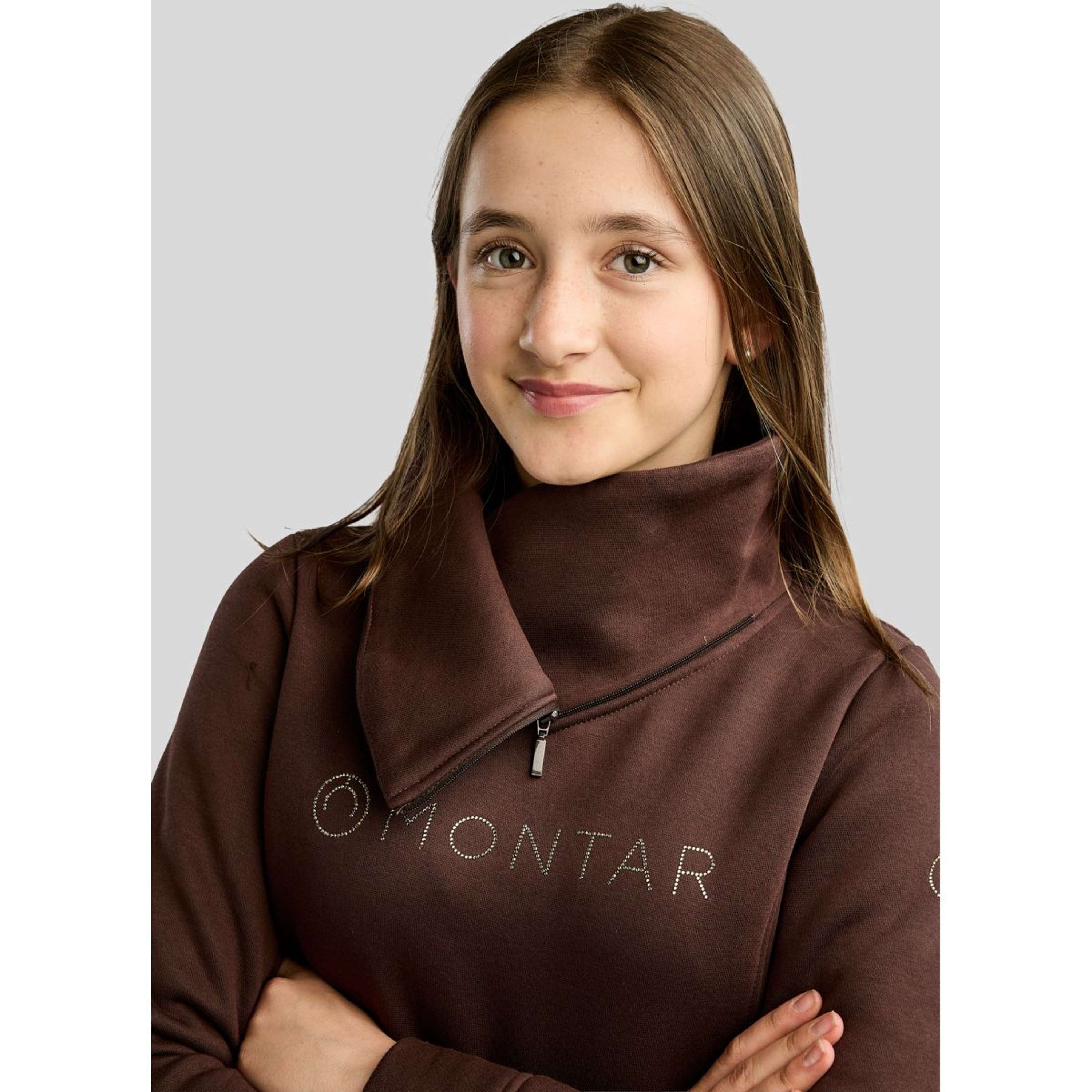 Montar Sweater MoNaja High Collar Golden Quartz Crystals Kids Black Peony