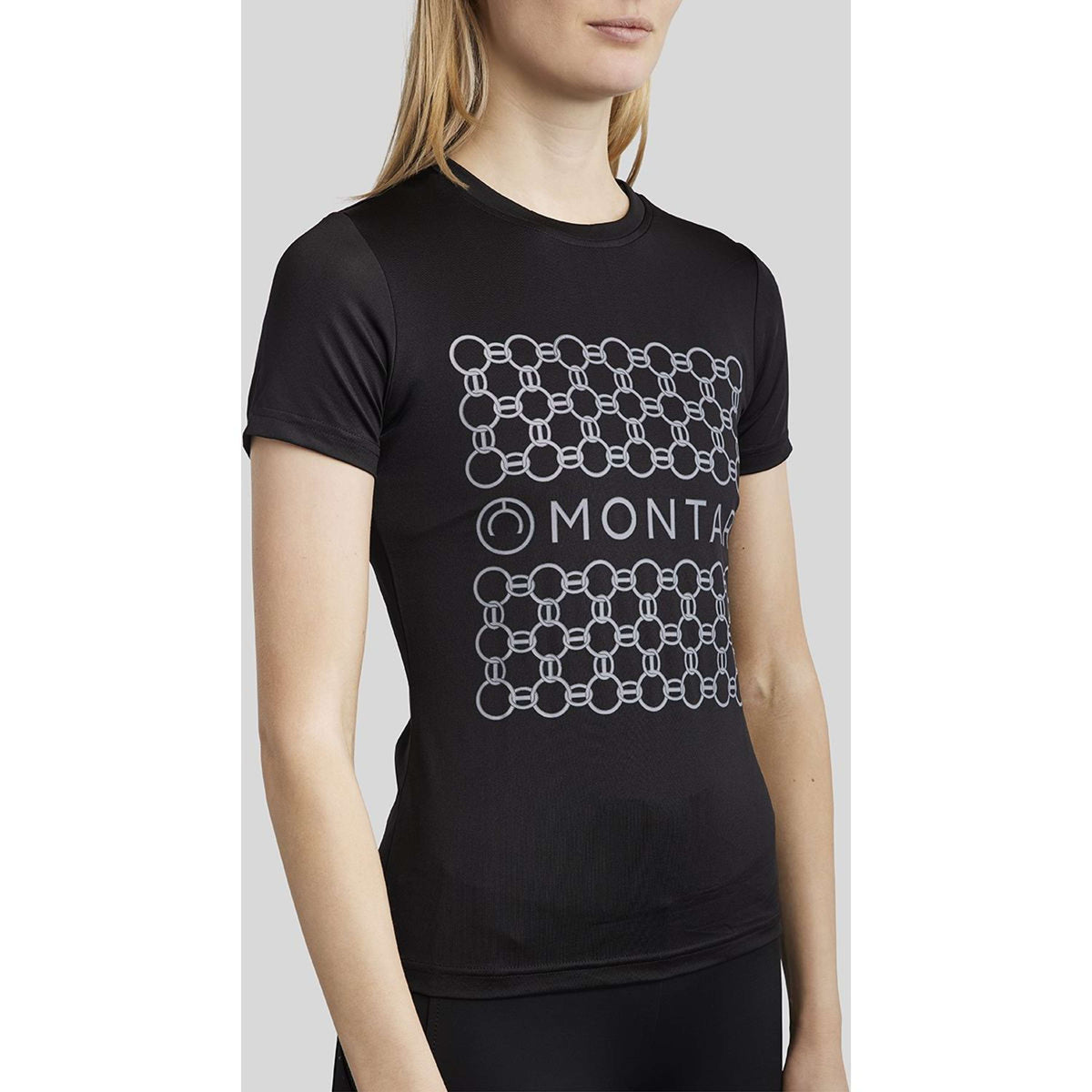 Montar T-shirt MoChain Frontprinted Zwart