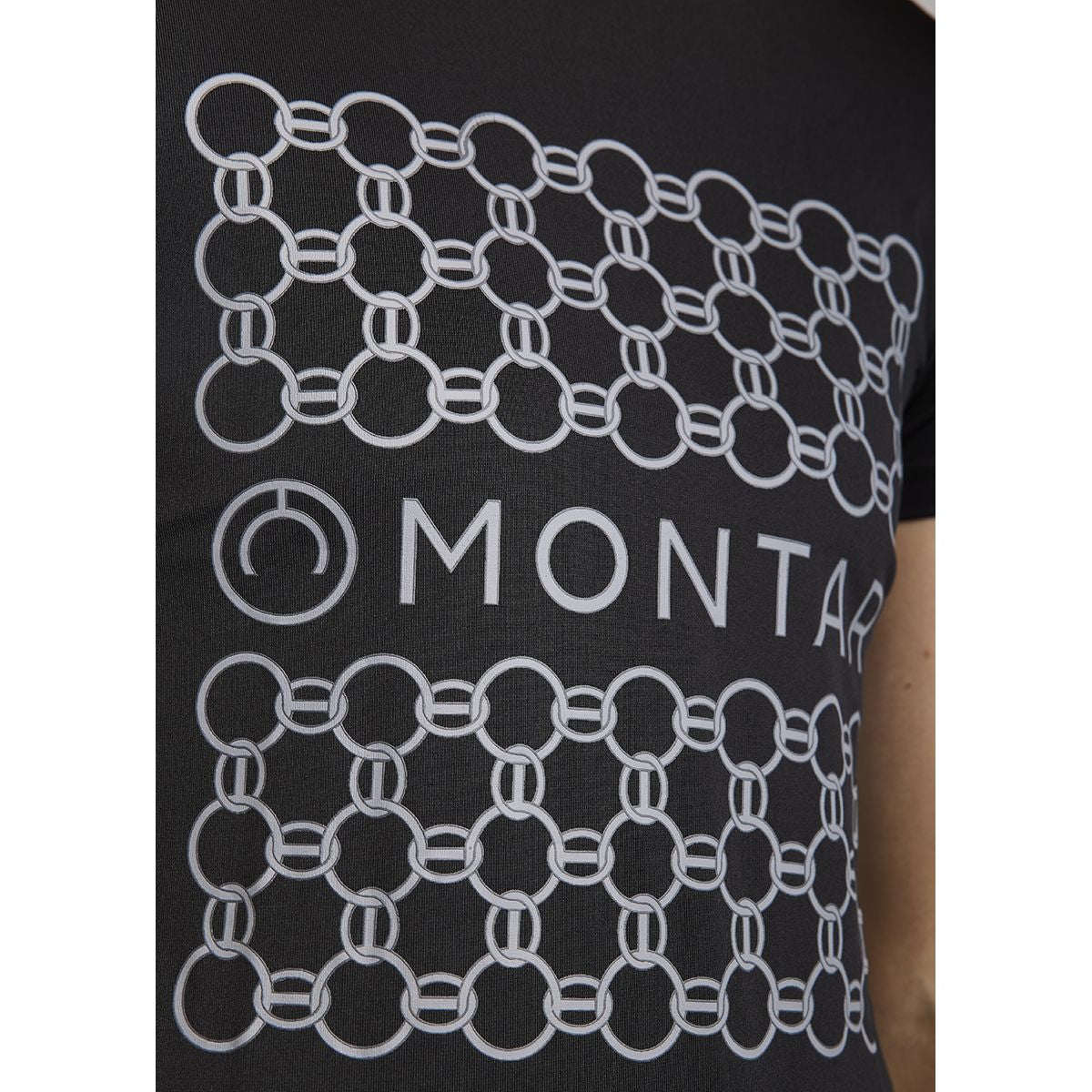 Montar T-shirt MoChain Frontprinted Zwart