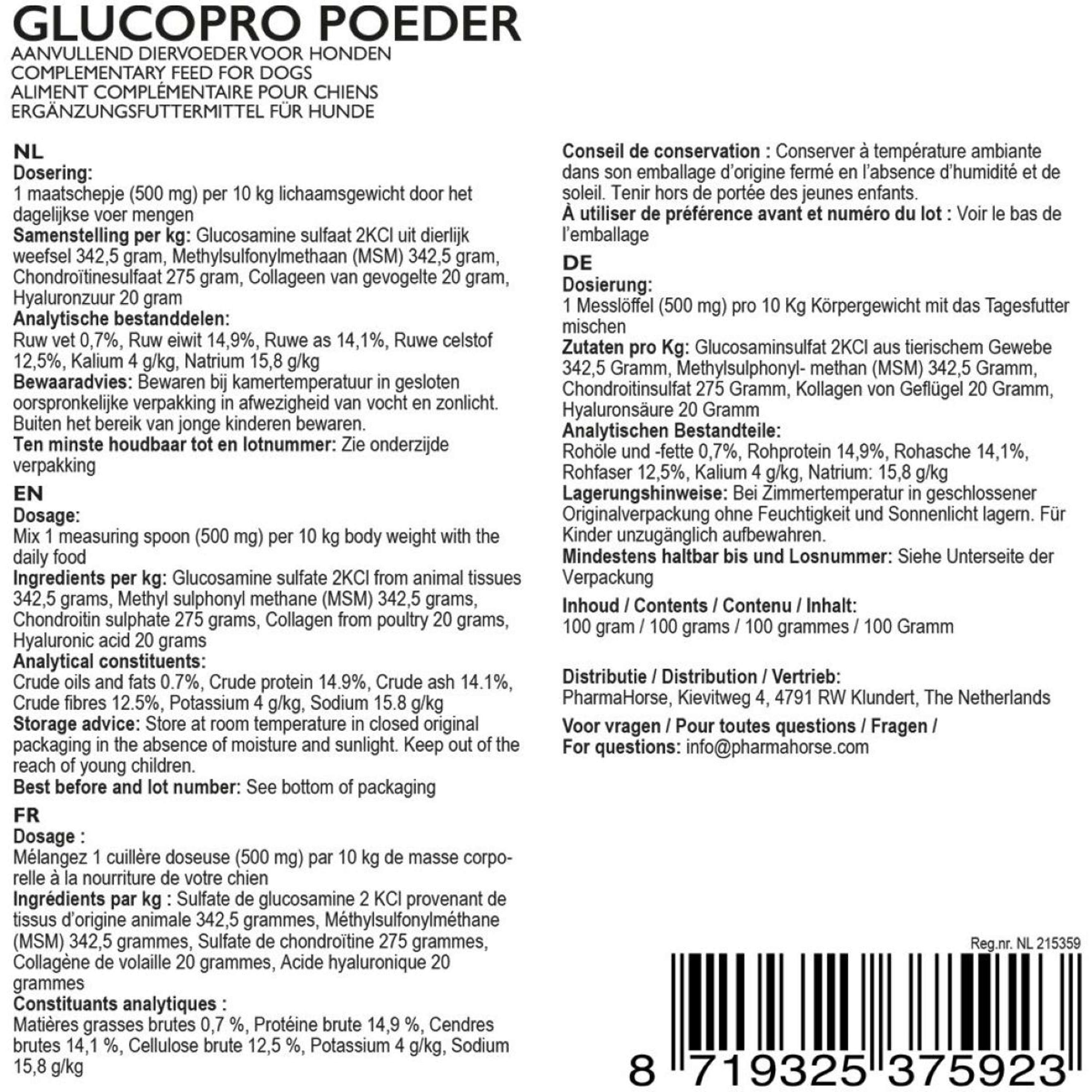 PharmaDog Glucopro Hond PharmaDog Glucopro Hond