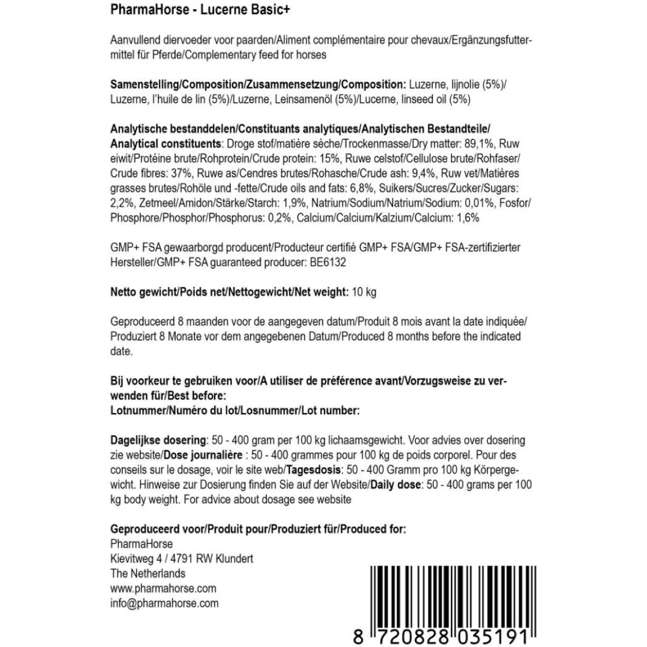 PharmaHorse Luzerne Basic+ PharmaHorse Luzerne Basic+