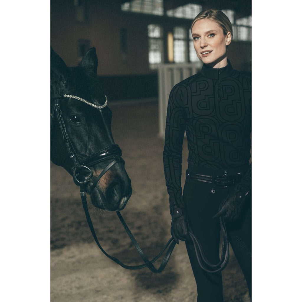 Pikeur Shirt Zip Print Selection AW26 Lange Mouwen Zwart
