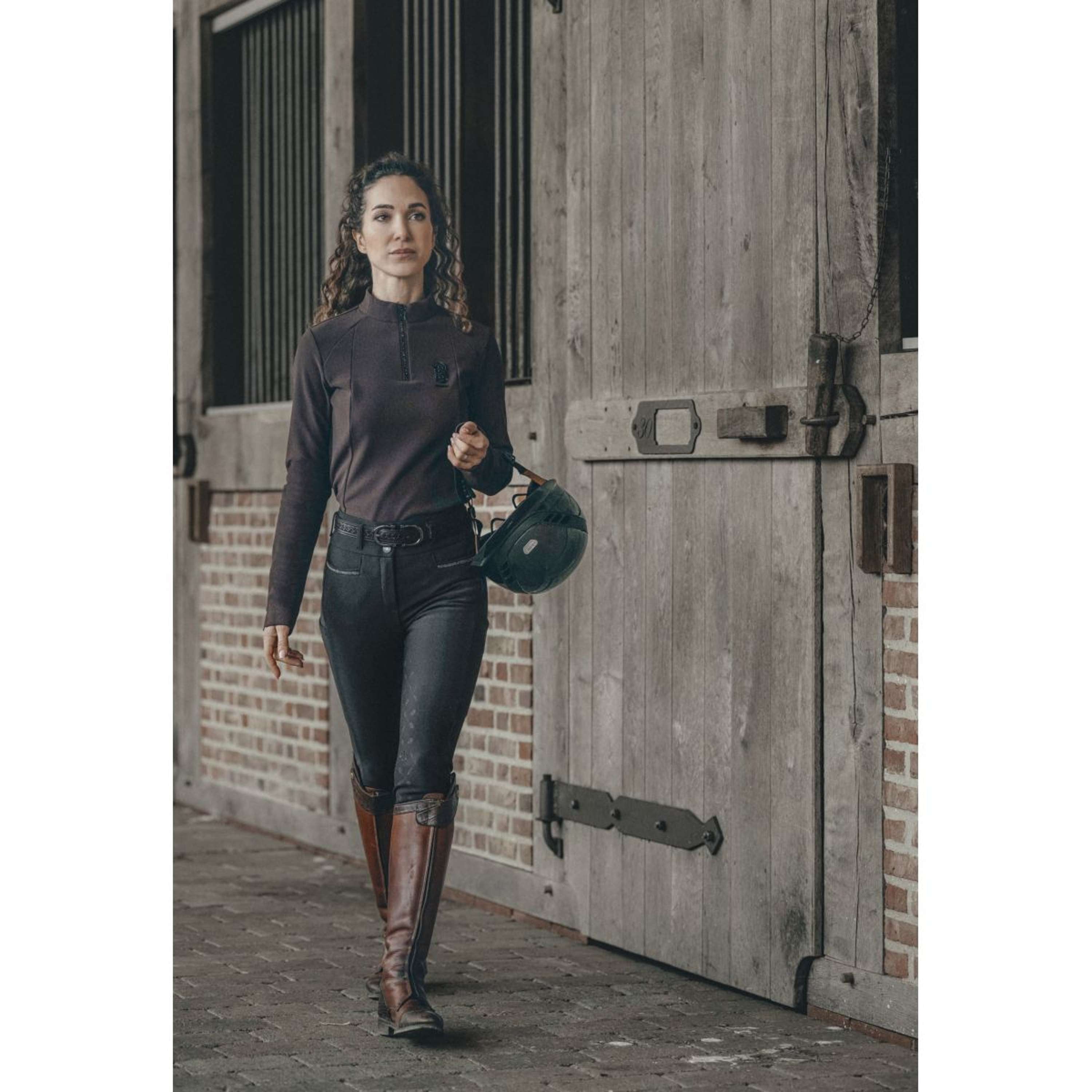 Pikeur Shirt Zip Rip Selection AW26 Lange Mouwen Chocolate Brown