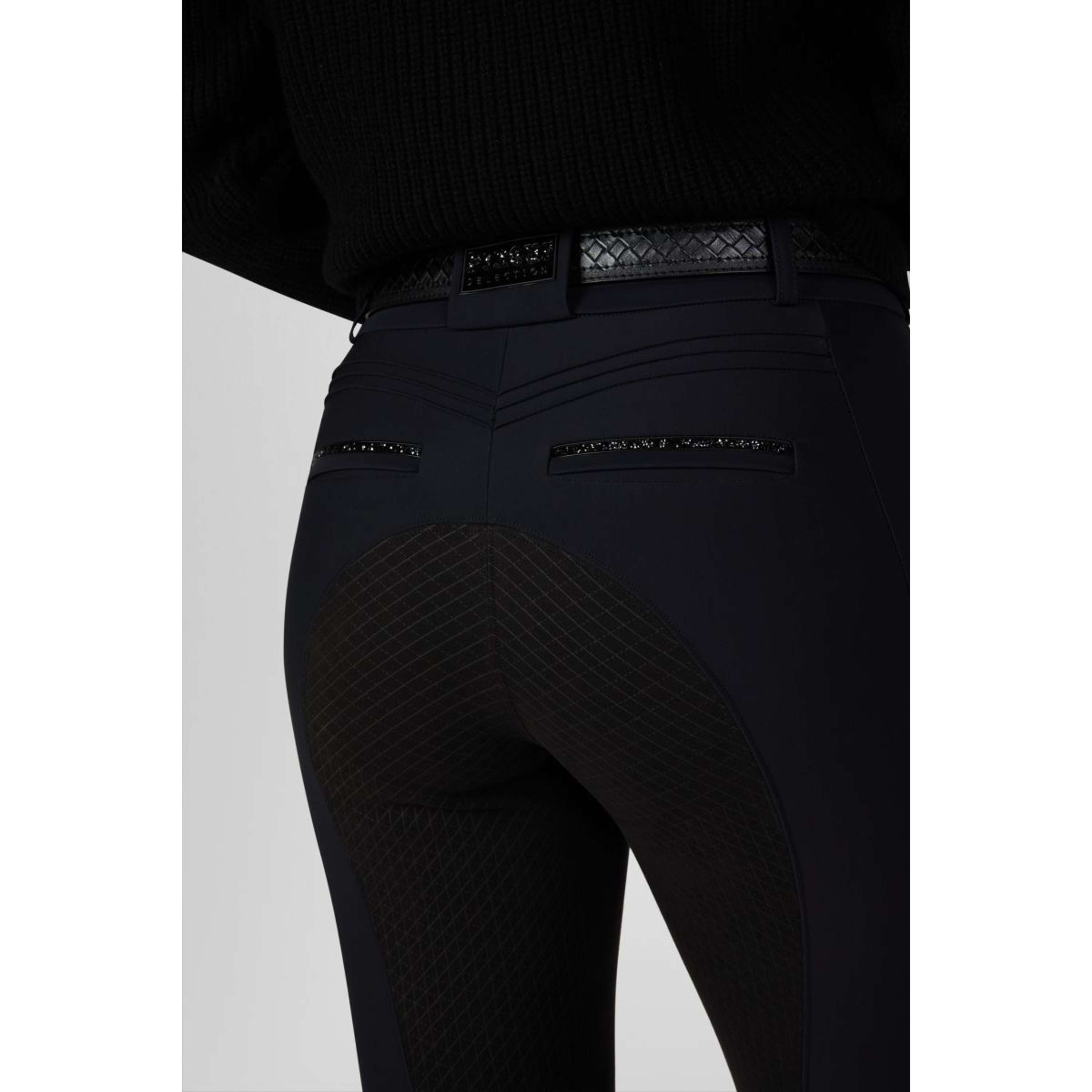 Pikeur Rijbroek Ceelina GridTexLeather Highwaist Full Grip Zwart