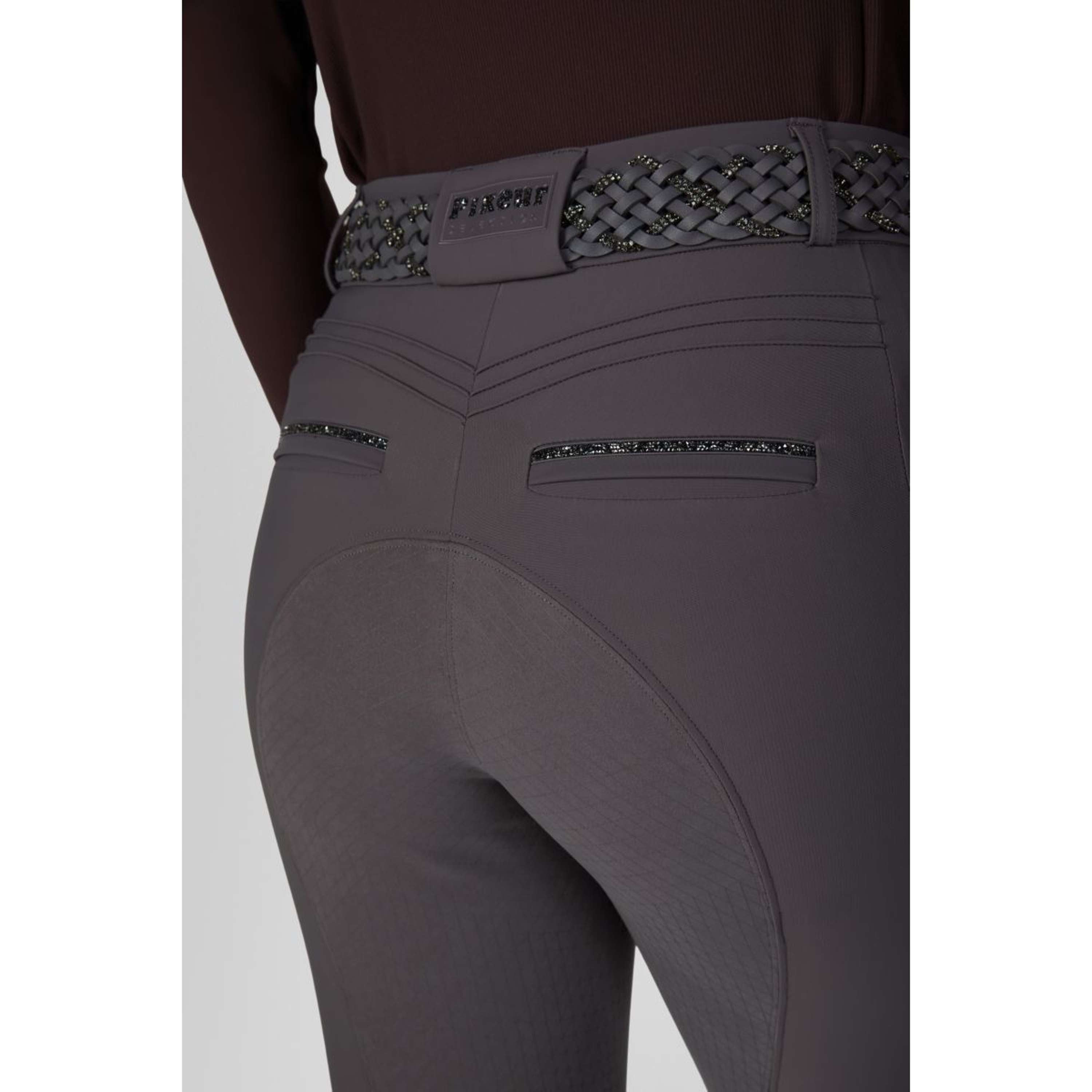 Pikeur Rijbroek Ceelina GridTexLeather Highwaist Full Grip Basalt Grey